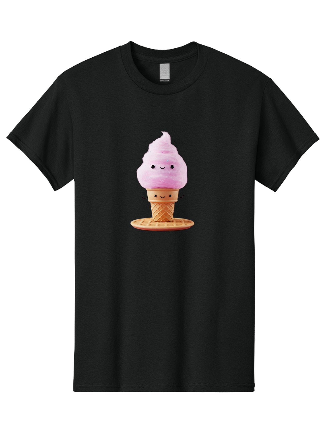 Pink-Ice-Cream-2 Men'S Graphic Tee, 100% Cotton, Comfortable Casual Summer Wear, Machine Washable, Pink Ice Cream, Soft Serve Ice Cream, Happy Face, Kawaii Design, Cute Dessert, Ice Cream Cone, Sweet Treat, Cartoon Character Bab169 8