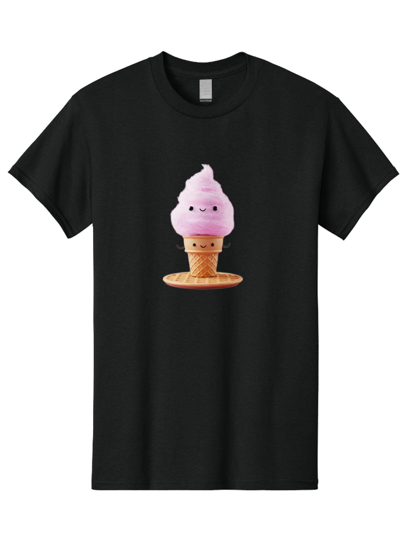 Pink-Ice-Cream-2 Men'S Graphic Tee, 100% Cotton, Comfortable Casual Summer Wear, Machine Washable, Pink Ice Cream, Soft Serve Ice Cream, Happy Face, Kawaii Design, Cute Dessert, Ice Cream Cone, Sweet Treat, Cartoon Character Bab169 27
