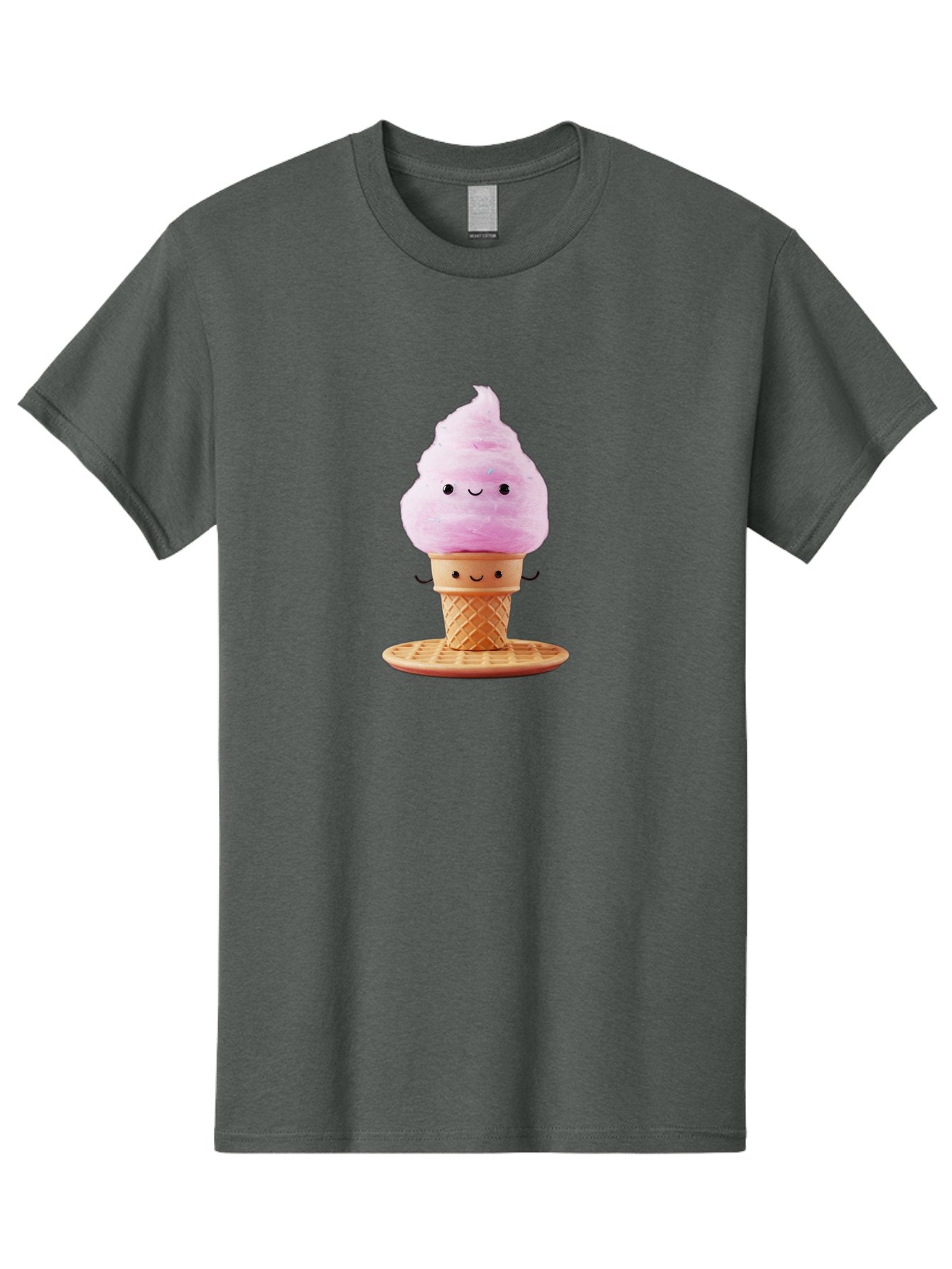 Pink-Ice-Cream-2 Men'S Graphic Tee, 100% Cotton, Comfortable Casual Summer Wear, Machine Washable, Pink Ice Cream, Soft Serve Ice Cream, Happy Face, Kawaii Design, Cute Dessert, Ice Cream Cone, Sweet Treat, Cartoon Character Bab169 6