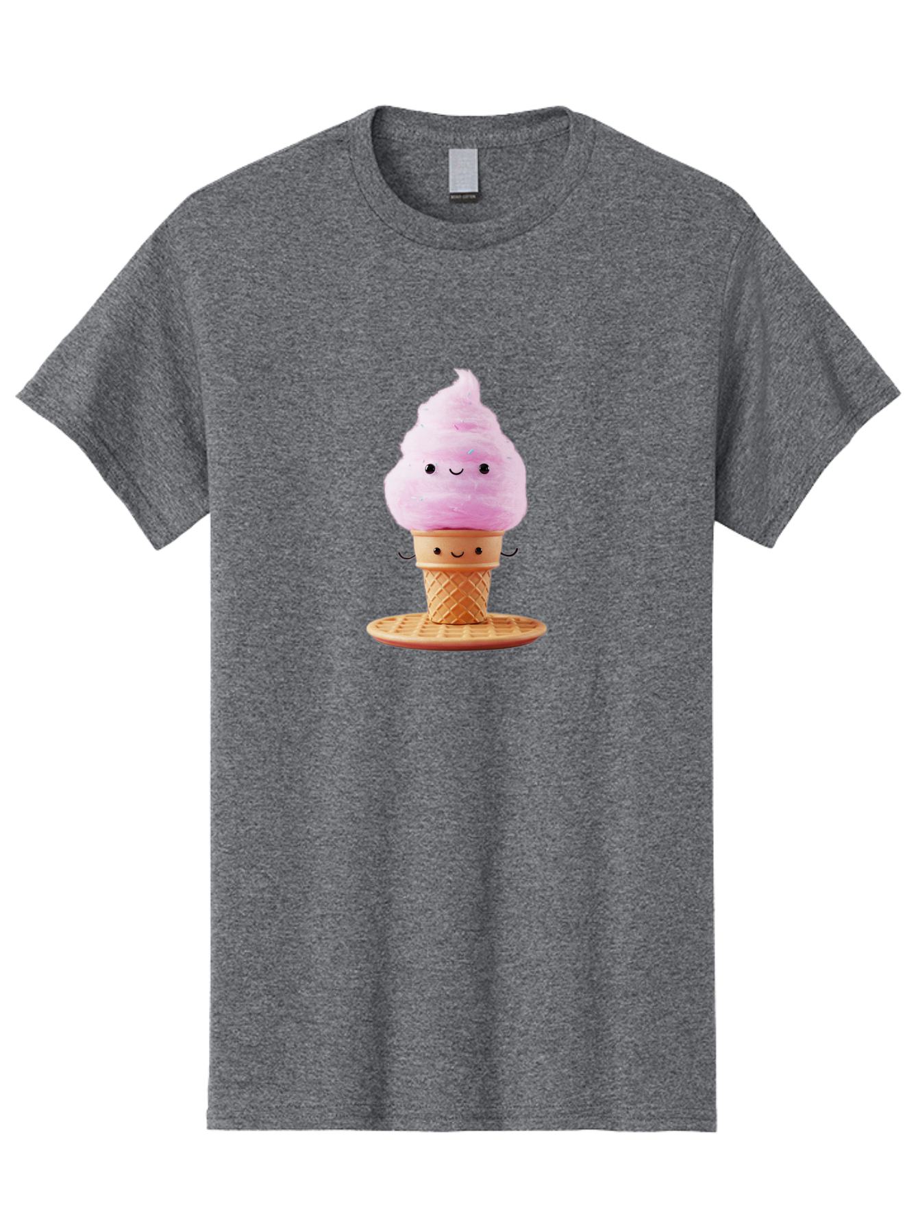 Pink-Ice-Cream-2 Men'S Graphic Tee, 100% Cotton, Comfortable Casual Summer Wear, Machine Washable, Pink Ice Cream, Soft Serve Ice Cream, Happy Face, Kawaii Design, Cute Dessert, Ice Cream Cone, Sweet Treat, Cartoon Character Bab169 11