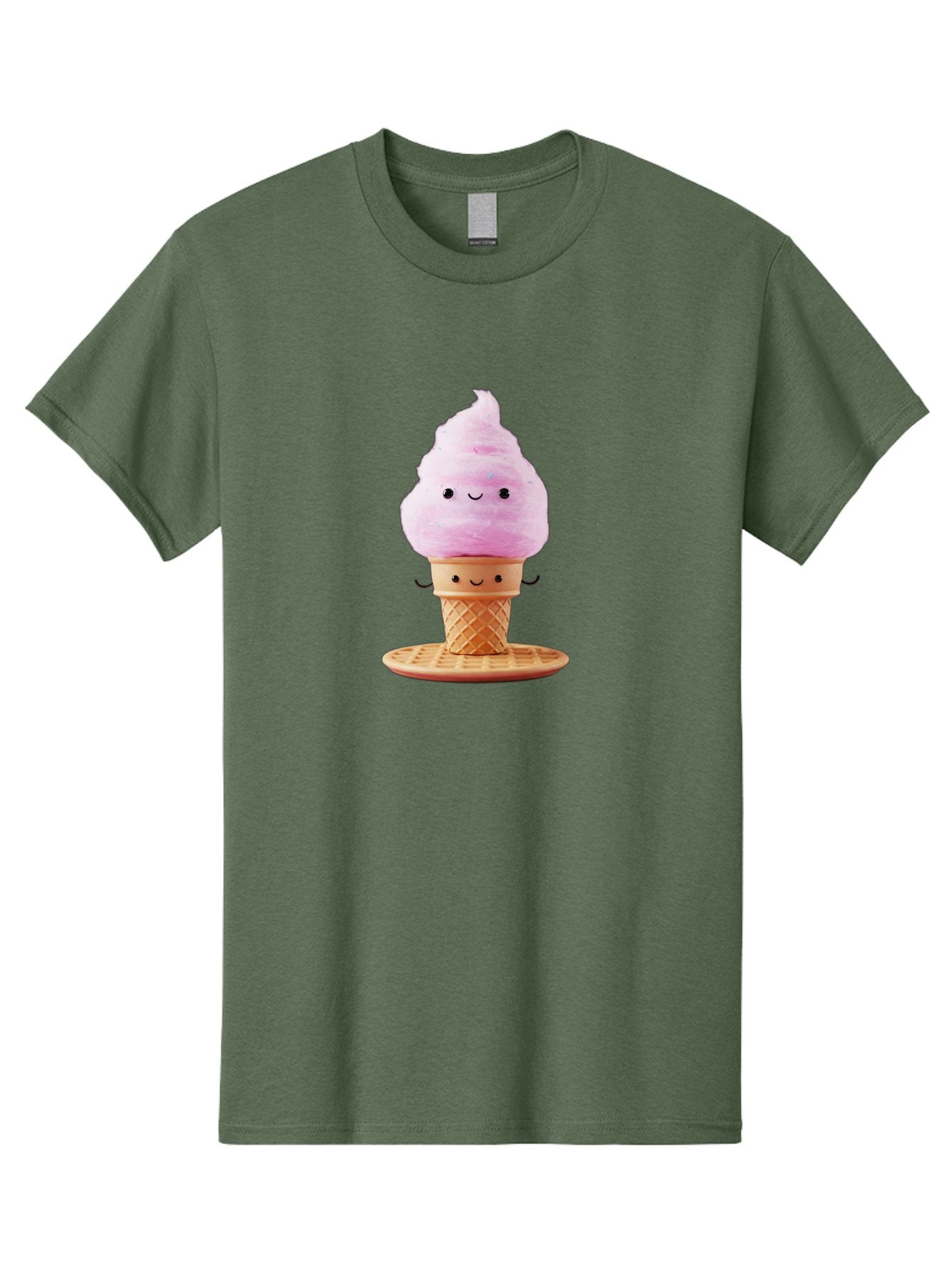 Pink-Ice-Cream-2 Men'S Graphic Tee, 100% Cotton, Comfortable Casual Summer Wear, Machine Washable, Pink Ice Cream, Soft Serve Ice Cream, Happy Face, Kawaii Design, Cute Dessert, Ice Cream Cone, Sweet Treat, Cartoon Character Bab169 12