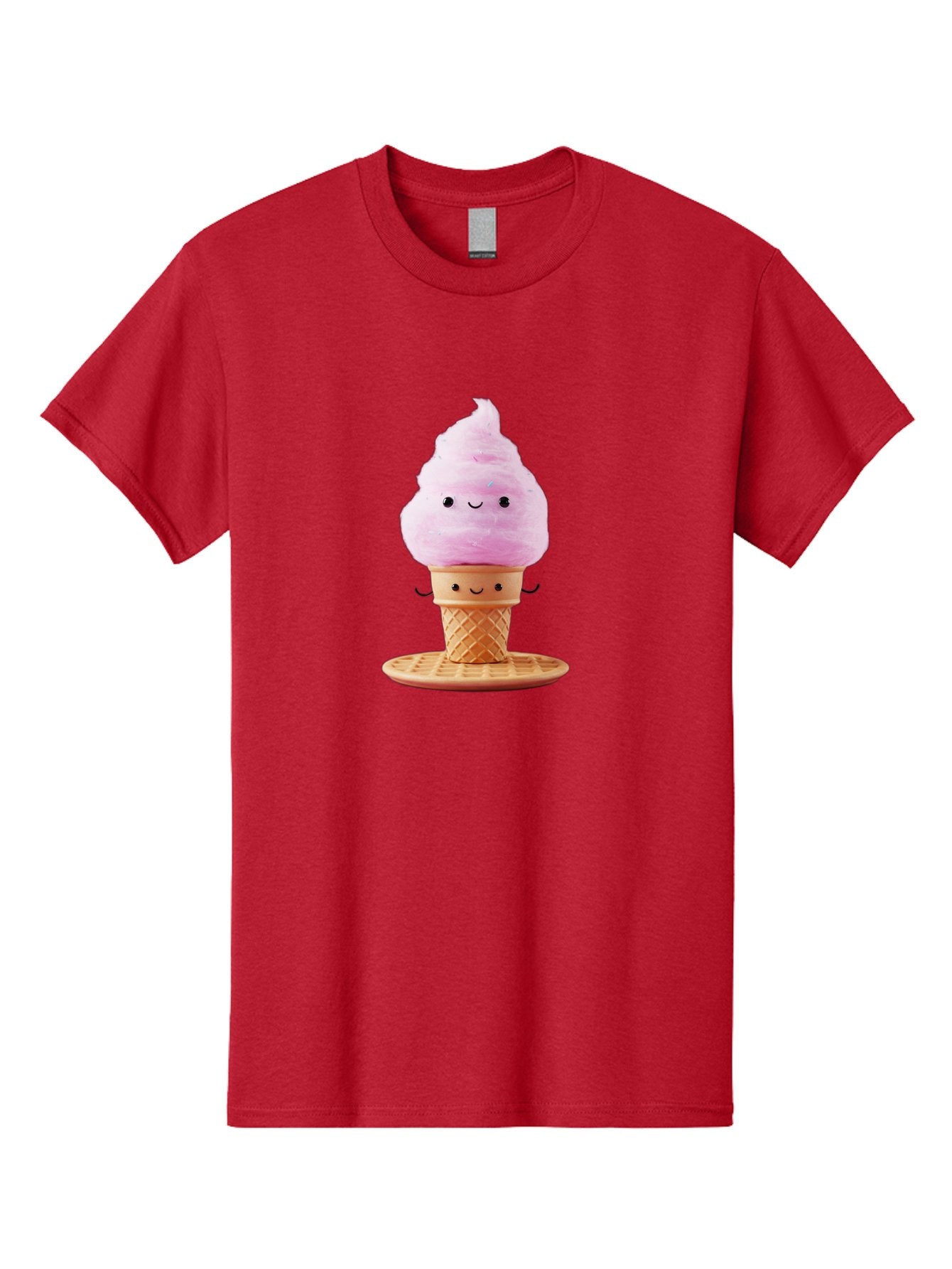 Pink-Ice-Cream-2 Men'S Graphic Tee, 100% Cotton, Comfortable Casual Summer Wear, Machine Washable, Pink Ice Cream, Soft Serve Ice Cream, Happy Face, Kawaii Design, Cute Dessert, Ice Cream Cone, Sweet Treat, Cartoon Character Bab169 5