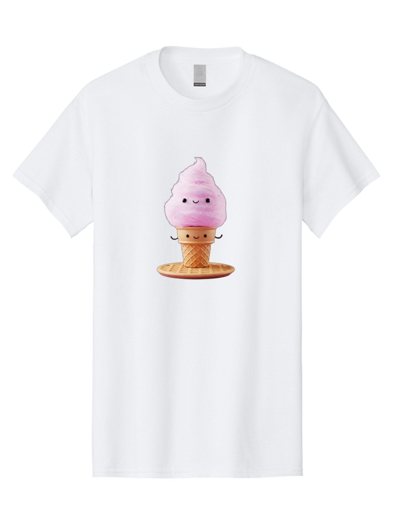 Pink-Ice-Cream-2 Men'S Graphic Tee, 100% Cotton, Comfortable Casual Summer Wear, Machine Washable, Pink Ice Cream, Soft Serve Ice Cream, Happy Face, Kawaii Design, Cute Dessert, Ice Cream Cone, Sweet Treat, Cartoon Character Bab169 4