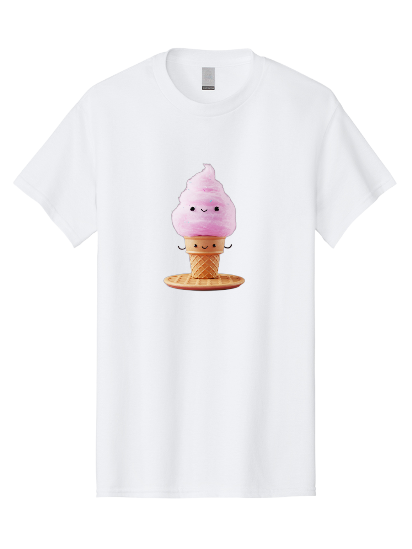 Pink-Ice-Cream-2 Men'S Graphic Tee, 100% Cotton, Comfortable Casual Summer Wear, Machine Washable, Pink Ice Cream, Soft Serve Ice Cream, Happy Face, Kawaii Design, Cute Dessert, Ice Cream Cone, Sweet Treat, Cartoon Character Bab169 7