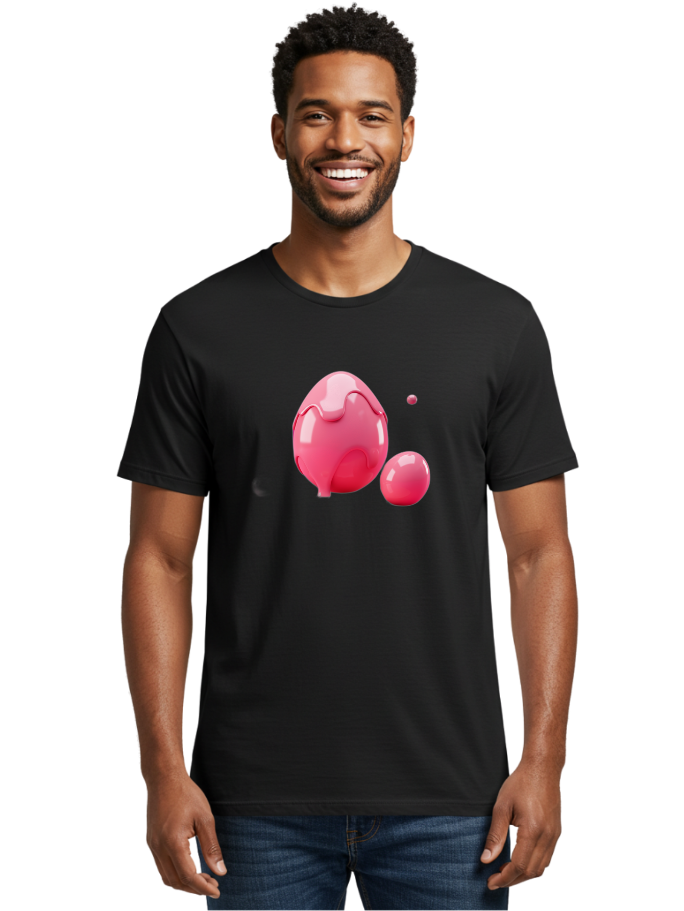 Pink-Liquid-Spheres Men'S Graphic Tee, 100% Cotton, Comfortable Casual Summer Wear, Machine Washable, Pink Liquid, 3D Render, Glossy Spheres, Abstract Shapes, Vibrant Colors, Digital Art, Modern Design, Fluid Forms Bab172 28