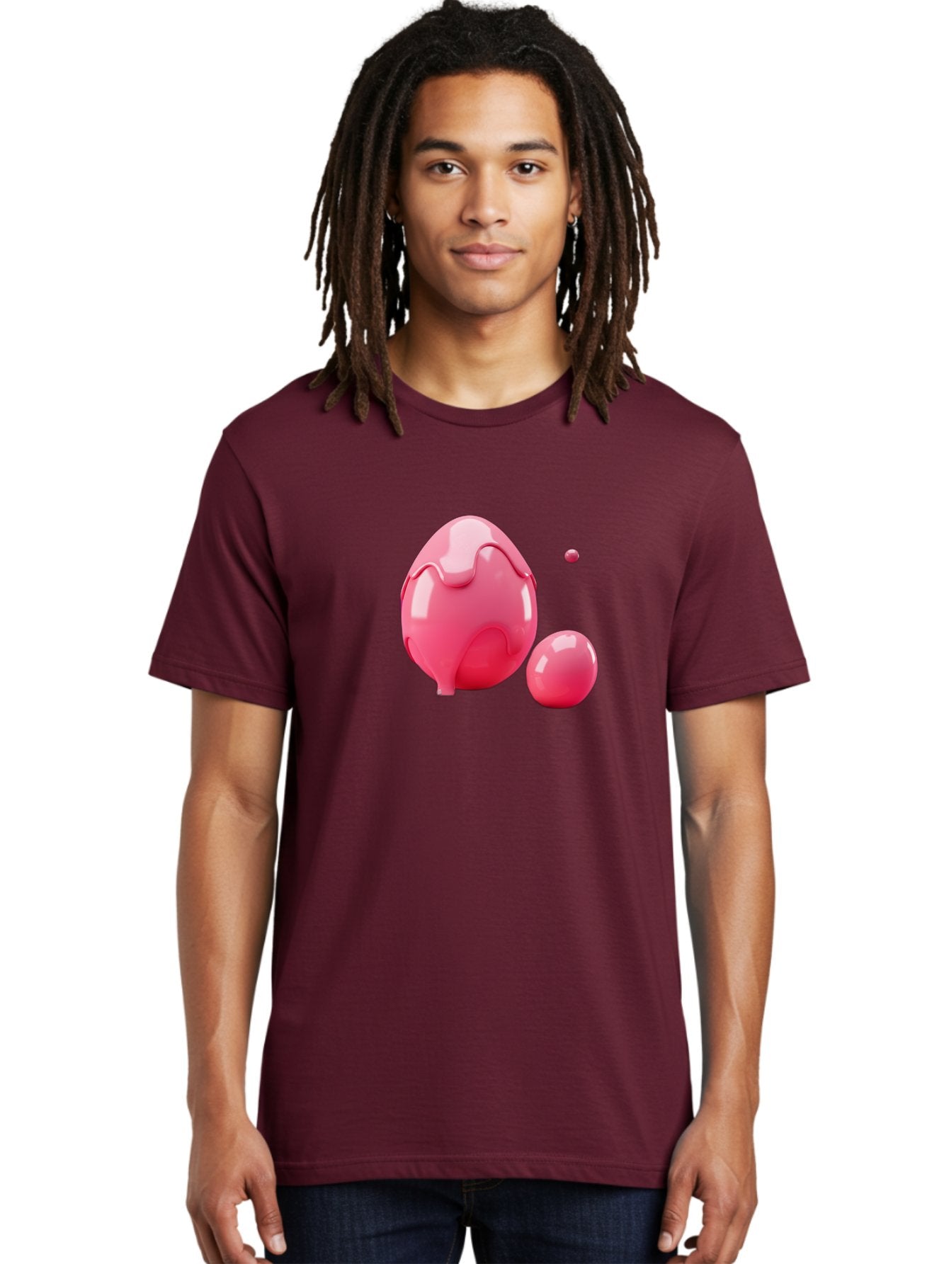 Pink-Liquid-Spheres Men'S Graphic Tee, 100% Cotton, Comfortable Casual Summer Wear, Machine Washable, Pink Liquid, 3D Render, Glossy Spheres, Abstract Shapes, Vibrant Colors, Digital Art, Modern Design, Fluid Forms Bab172 17