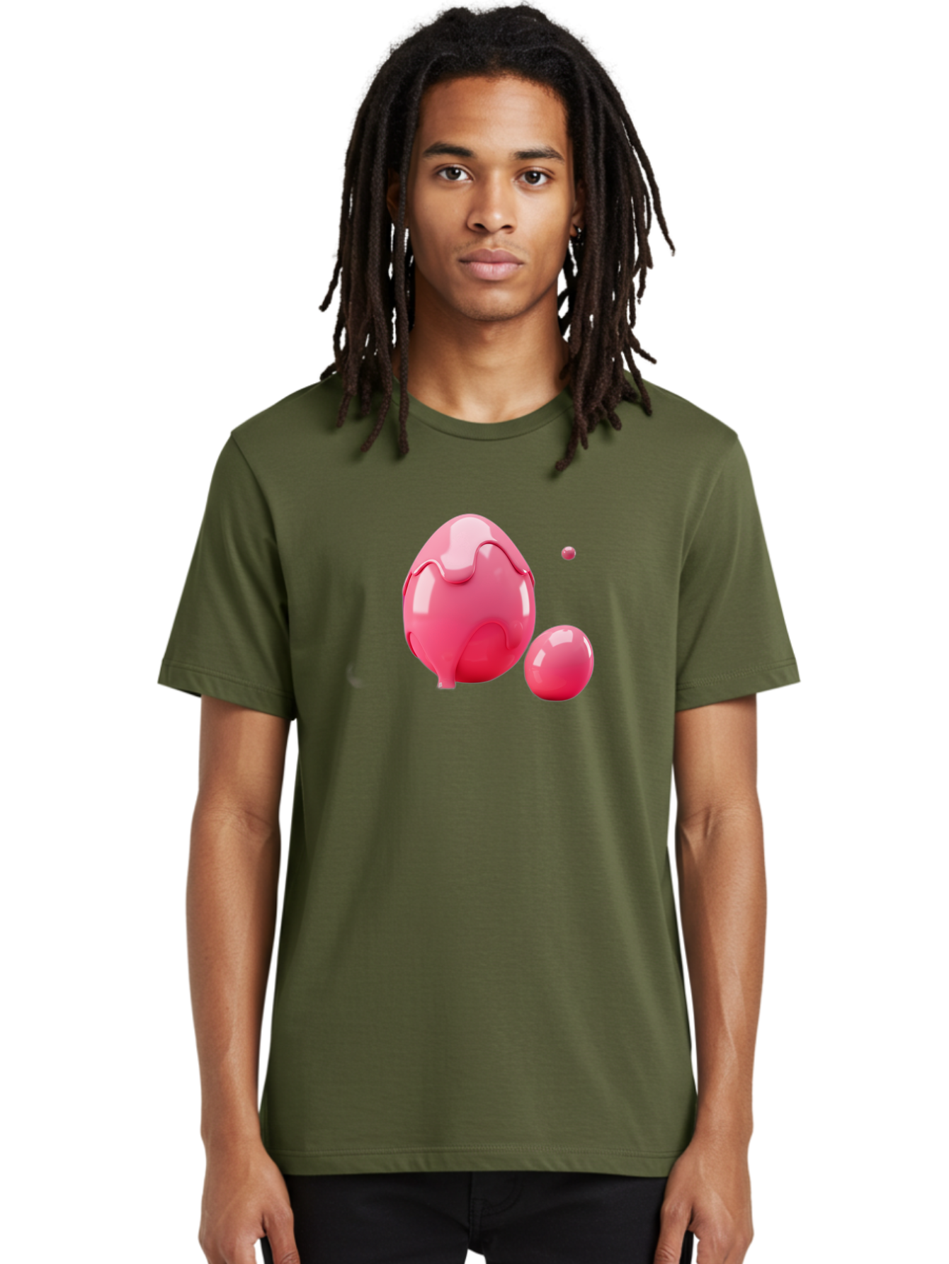 Pink-Liquid-Spheres Men'S Graphic Tee, 100% Cotton, Comfortable Casual Summer Wear, Machine Washable, Pink Liquid, 3D Render, Glossy Spheres, Abstract Shapes, Vibrant Colors, Digital Art, Modern Design, Fluid Forms Bab172 18