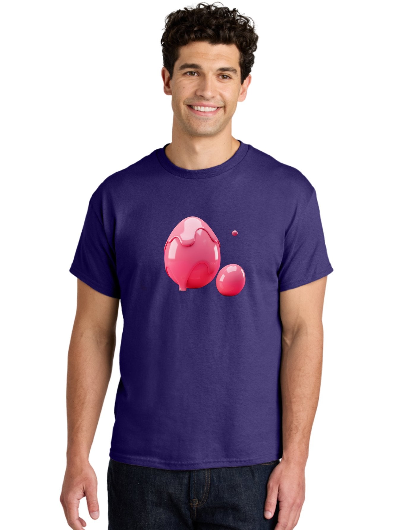 Pink-Liquid-Spheres Men'S Graphic Tee, 100% Cotton, Comfortable Casual Summer Wear, Machine Washable, Pink Liquid, 3D Render, Glossy Spheres, Abstract Shapes, Vibrant Colors, Digital Art, Modern Design, Fluid Forms Bab172 20