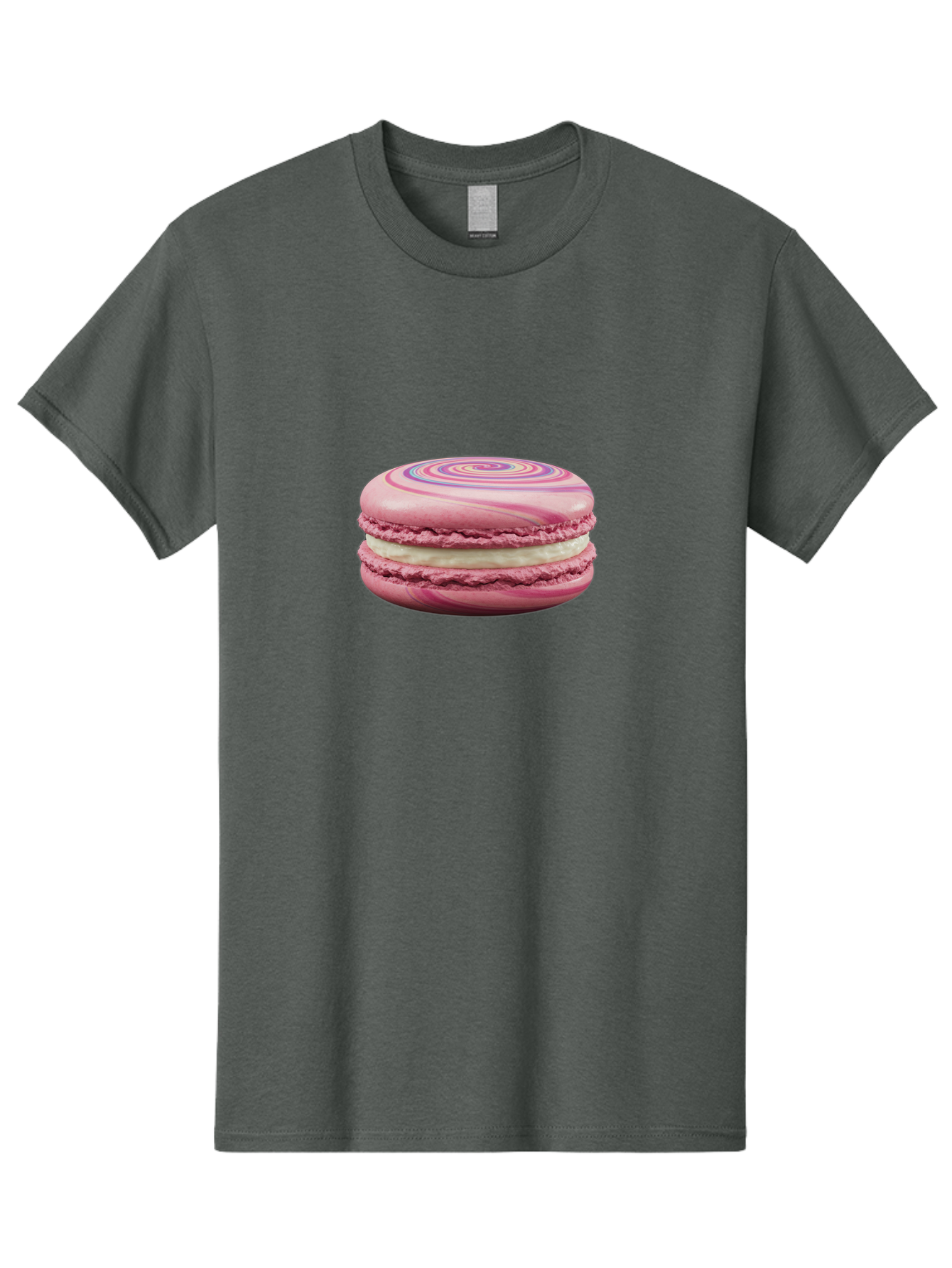Pink-Macaron-1 Men'S Graphic Tee, 100% Cotton, Comfortable Casual Summer Wear, Machine Washable, Pink Macaron, Swirly Design, White Filling, French Dessert, Sweet Treat, Meringue-Based Cookie, Pastel Colors, Bakery Item, Dessert Lover, Foodie Bab173 19