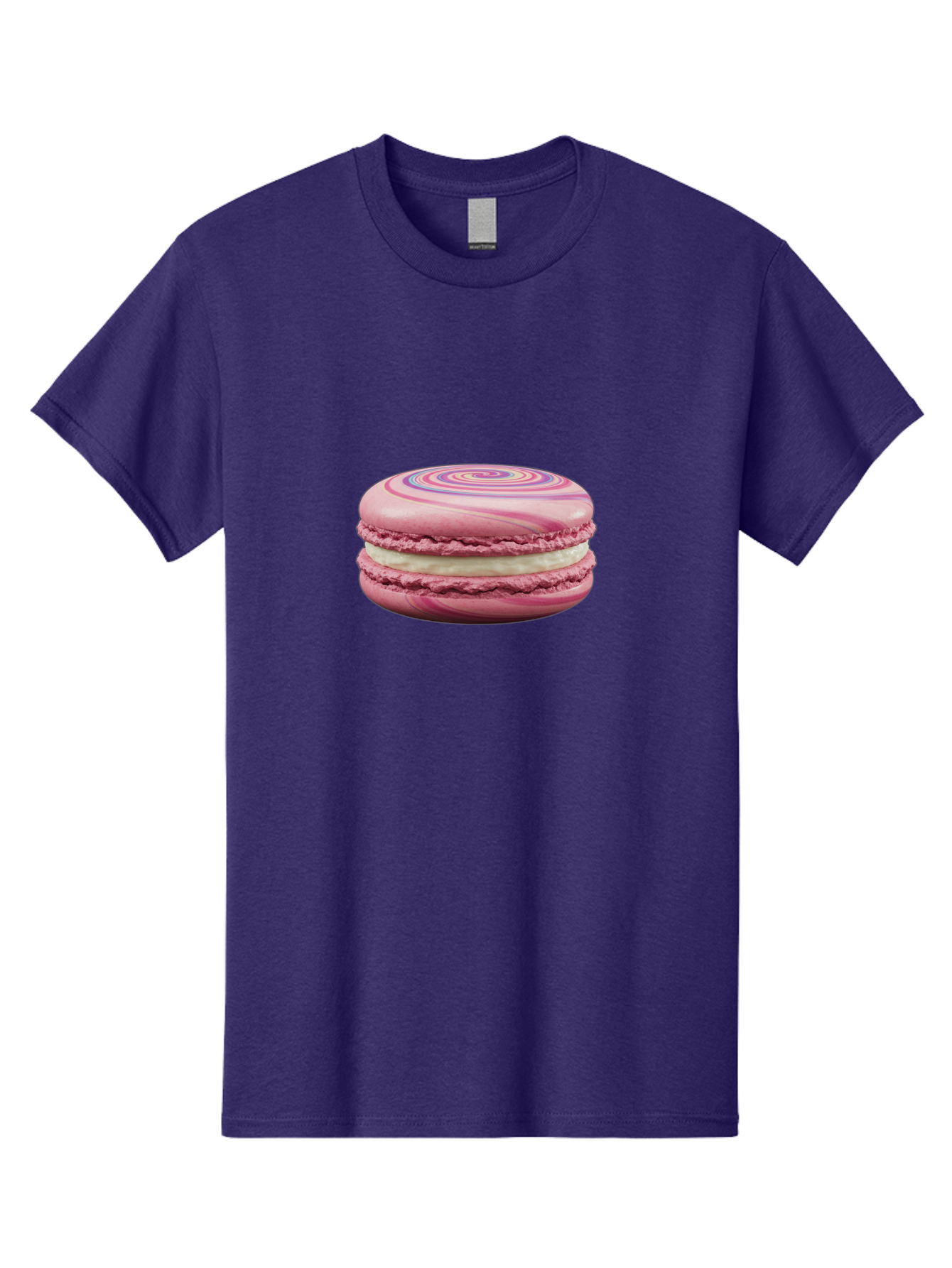 Pink-Macaron-1 Men'S Graphic Tee, 100% Cotton, Comfortable Casual Summer Wear, Machine Washable, Pink Macaron, Swirly Design, White Filling, French Dessert, Sweet Treat, Meringue-Based Cookie, Pastel Colors, Bakery Item, Dessert Lover, Foodie Bab173 23