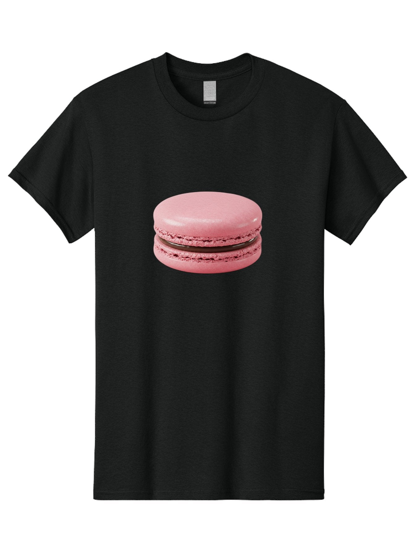 Pink-Macaron-2 Men'S Graphic Tee, 100% Cotton, Comfortable Casual Summer Wear, Machine Washable, Pink Macaroon, Chocolate Filling, Sweet Treat, Dessert, French Patisserie, Delicate Meringue, Gourmet Snack, Macaroon Texture, Pink Color Bab174 6