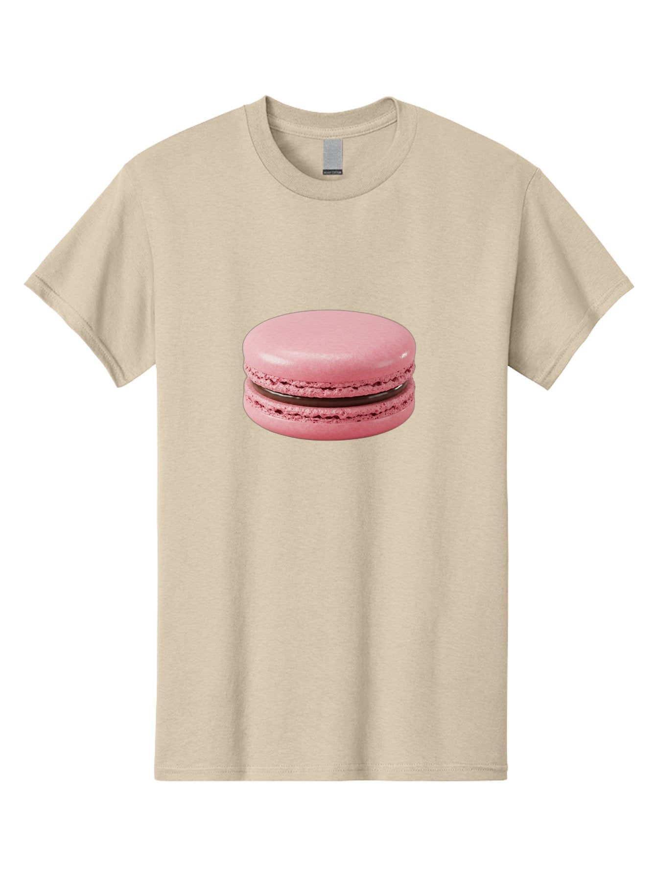 Pink-Macaron-2 Men'S Graphic Tee, 100% Cotton, Comfortable Casual Summer Wear, Machine Washable, Pink Macaroon, Chocolate Filling, Sweet Treat, Dessert, French Patisserie, Delicate Meringue, Gourmet Snack, Macaroon Texture, Pink Color Bab174 11