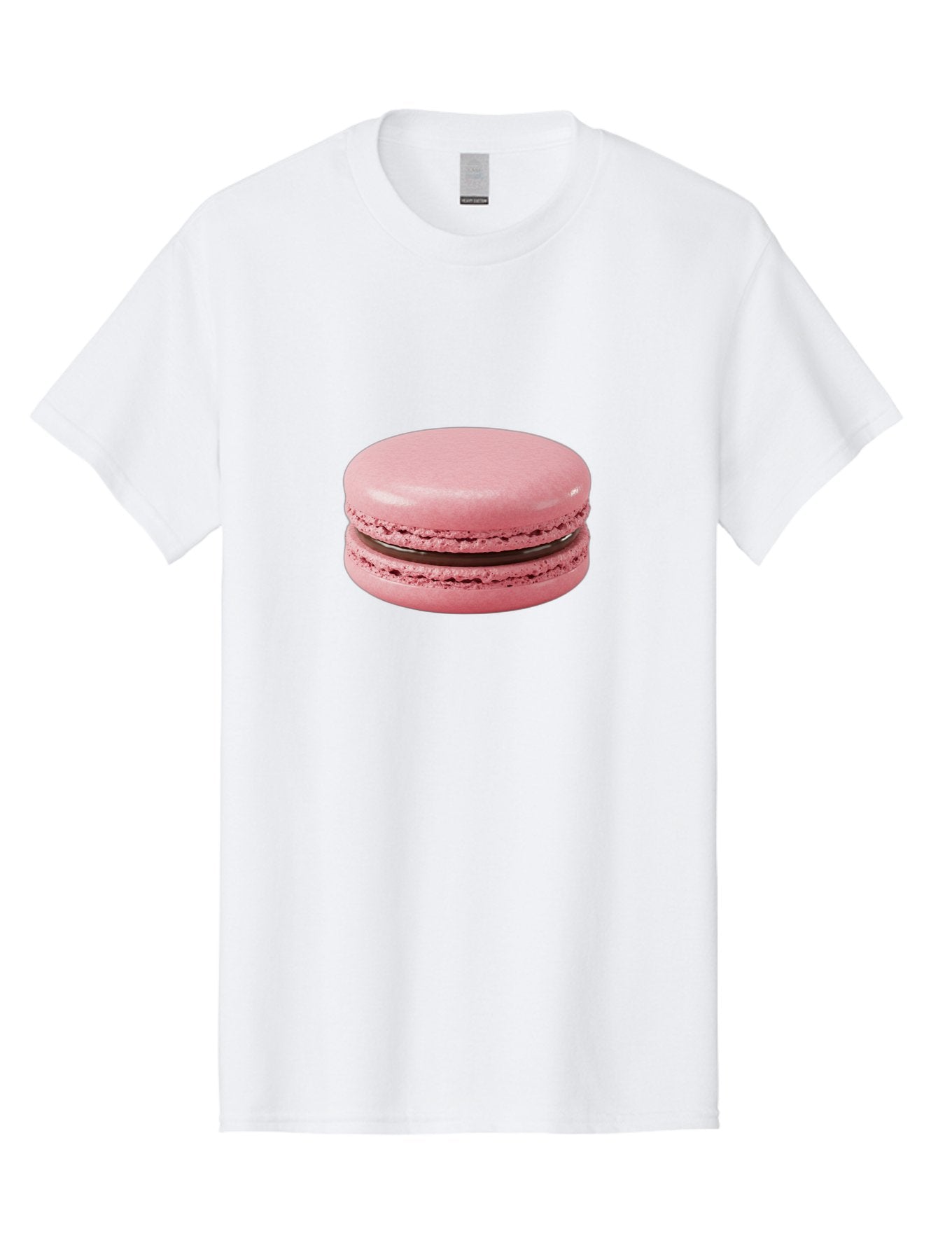 Pink-Macaron-2 Men'S Graphic Tee, 100% Cotton, Comfortable Casual Summer Wear, Machine Washable, Pink Macaroon, Chocolate Filling, Sweet Treat, Dessert, French Patisserie, Delicate Meringue, Gourmet Snack, Macaroon Texture, Pink Color Bab174 10