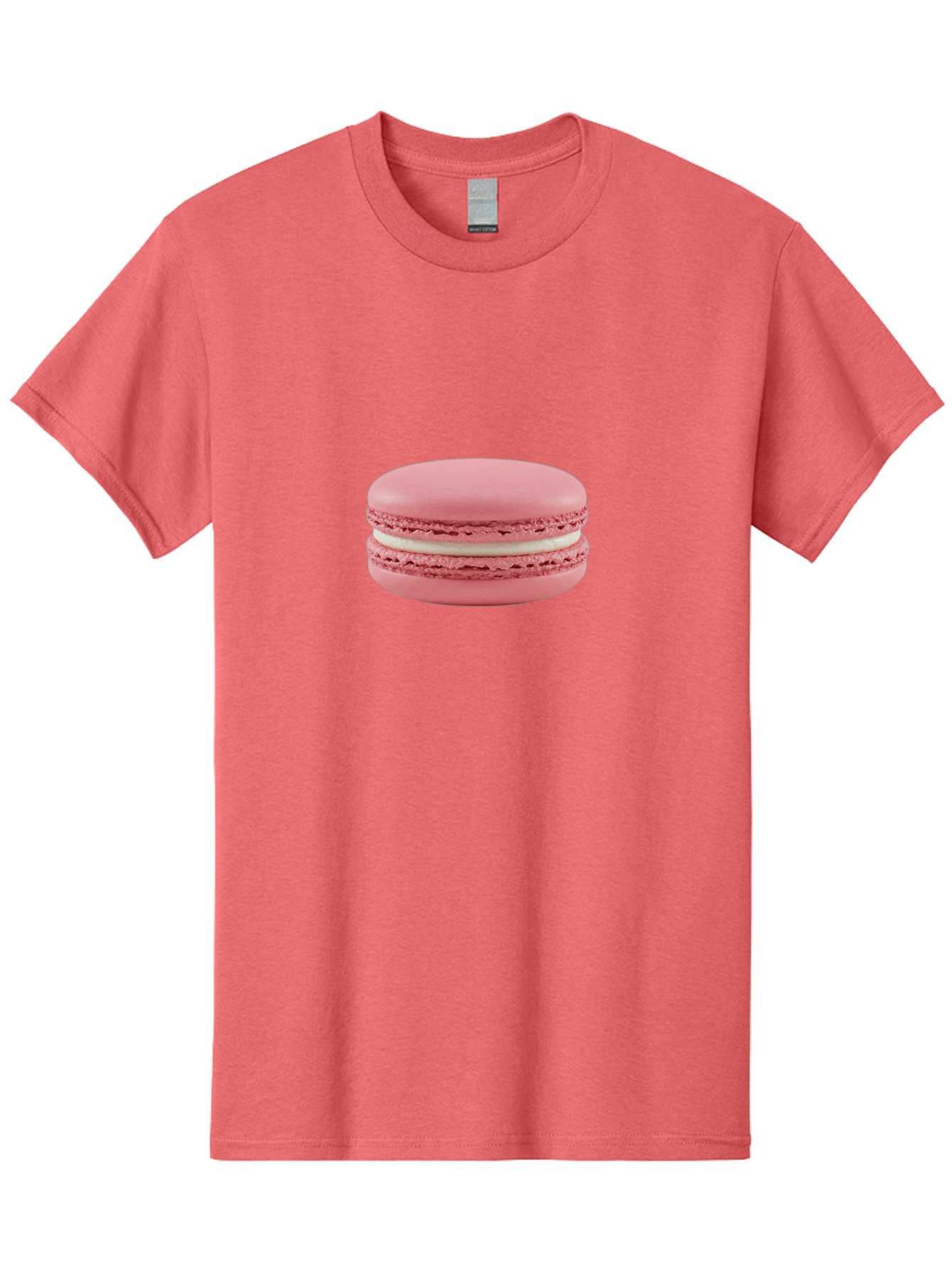 Pink-Macaron-3 Men'S Graphic Tee, 100% Cotton, Comfortable Casual Summer Wear, Machine Washable, Pink Macaron, French Dessert, White Filling, Sweet Treat, Bakery Delight, Gourmet Pastry, Delicate Texture, Pastel Colors Bab175