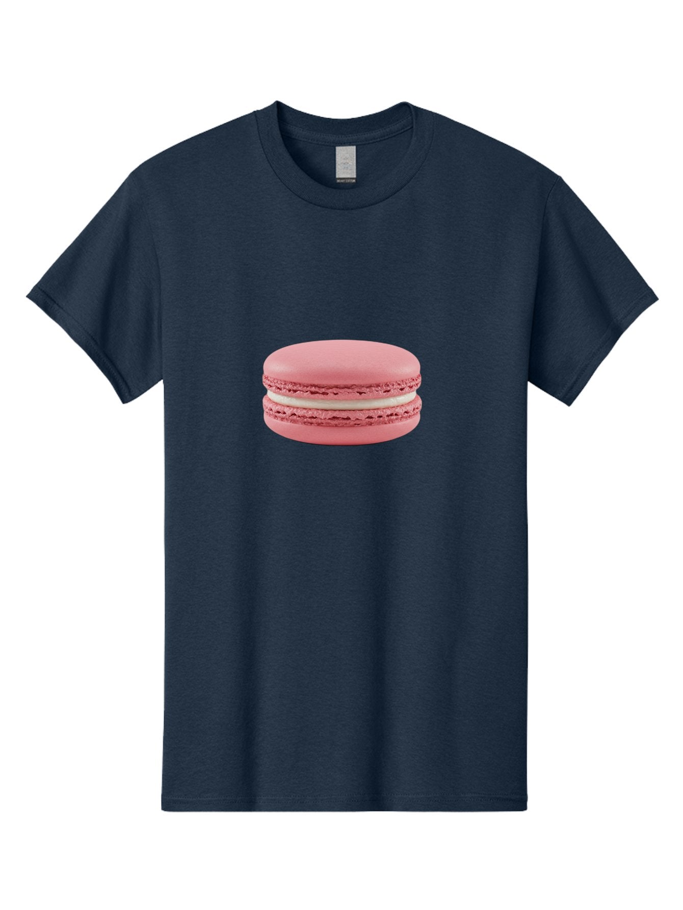 Pink-Macaron-3 Men'S Graphic Tee, 100% Cotton, Comfortable Casual Summer Wear, Machine Washable, Pink Macaron, French Dessert, White Filling, Sweet Treat, Bakery Delight, Gourmet Pastry, Delicate Texture, Pastel Colors Bab175 8