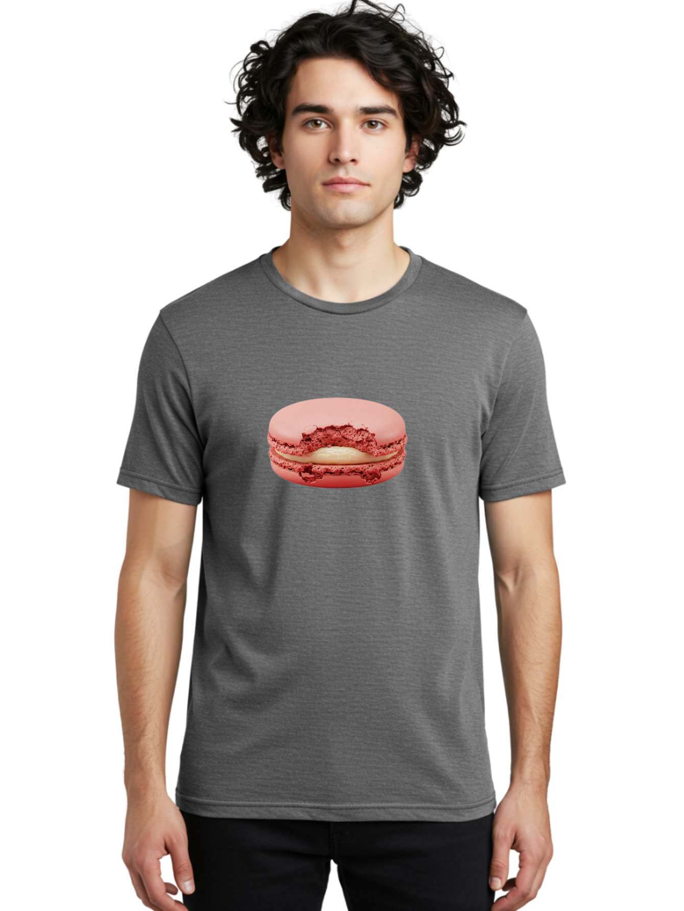 Pink-Macaron-4 Men'S Graphic Tee, 100% Cotton, Comfortable Casual Summer Wear, Machine Washable, Pink Macaron, French Dessert, Buttercream Filling, Sweet Treat, Delicate Meringue, Macarons, Dessert Lover, Chewy Texture, Sweet Indulgence Bab176 12