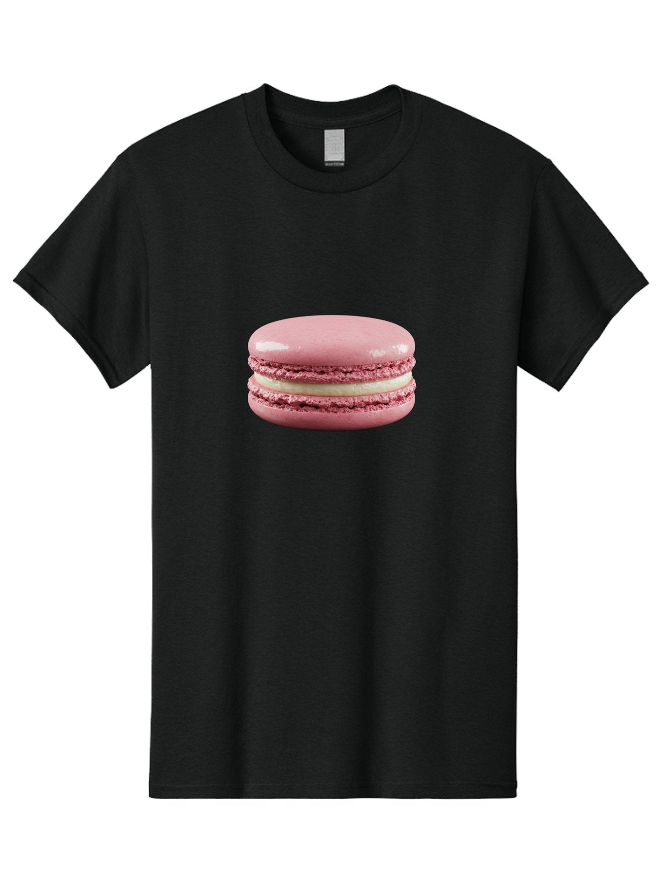 Pink-Macaron-5 Men'S Graphic Tee, 100% Cotton, Comfortable Casual Summer Wear, Machine Washable, Pink Macaron, French Dessert, Creamy Filling, Meringue-Based Cookie, Sweet Treat, Pastel Color, Delicate Texture, Gourmet Pastry Bab177 4