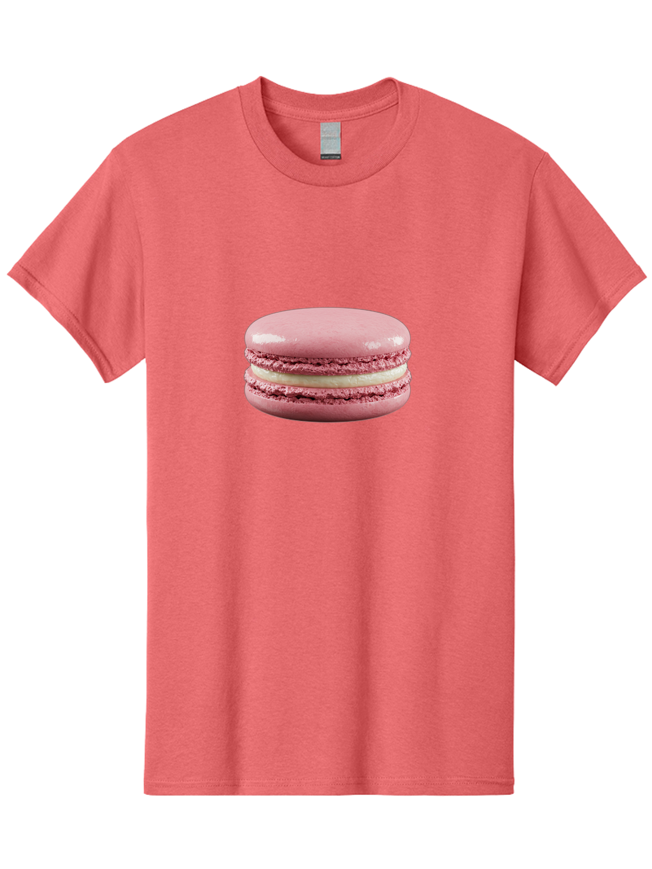 Pink-Macaron-5 Men'S Graphic Tee, 100% Cotton, Comfortable Casual Summer Wear, Machine Washable, Pink Macaron, French Dessert, Creamy Filling, Meringue-Based Cookie, Sweet Treat, Pastel Color, Delicate Texture, Gourmet Pastry Bab177