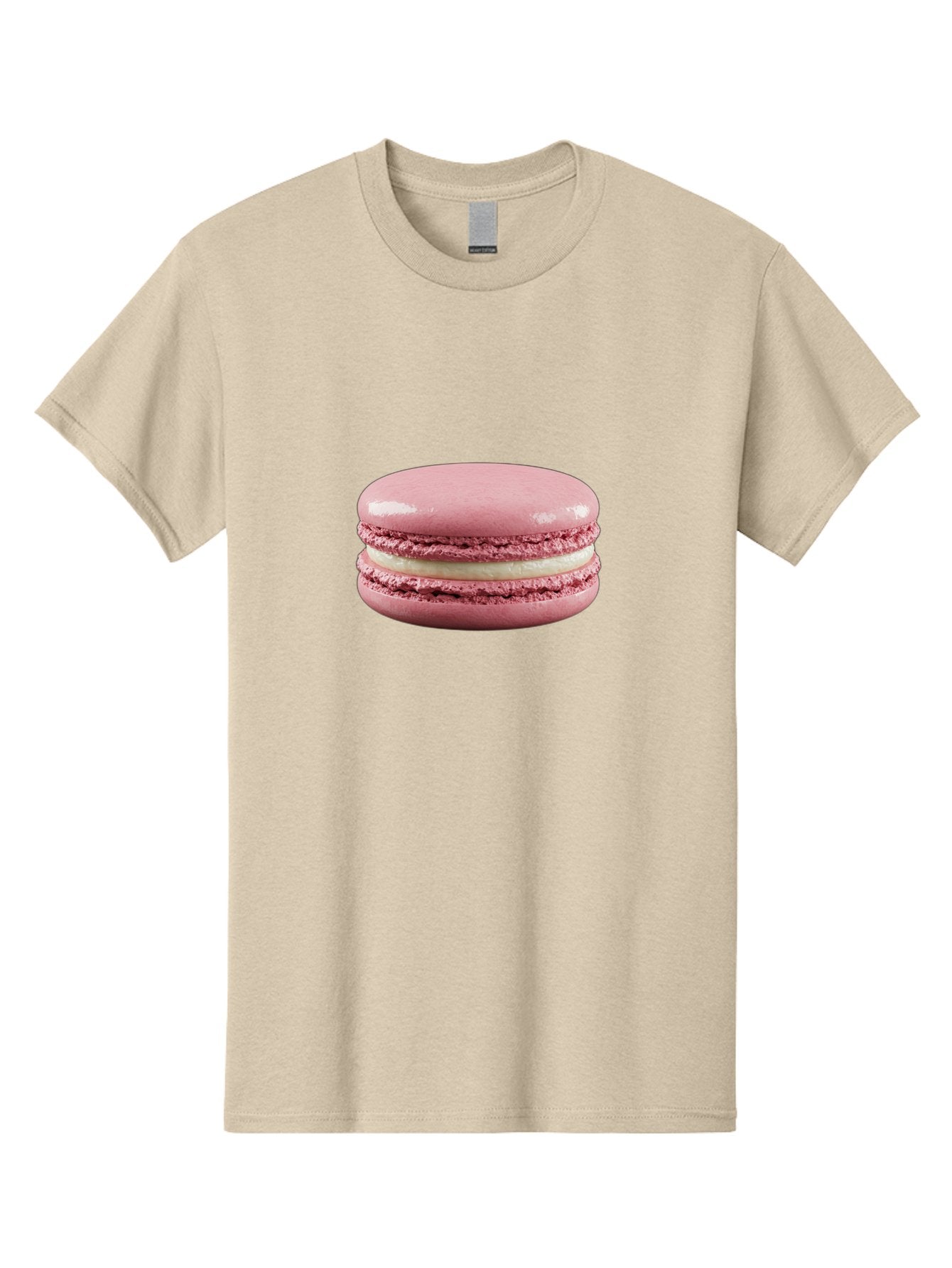 Pink-Macaron-5 Men'S Graphic Tee, 100% Cotton, Comfortable Casual Summer Wear, Machine Washable, Pink Macaron, French Dessert, Creamy Filling, Meringue-Based Cookie, Sweet Treat, Pastel Color, Delicate Texture, Gourmet Pastry Bab177