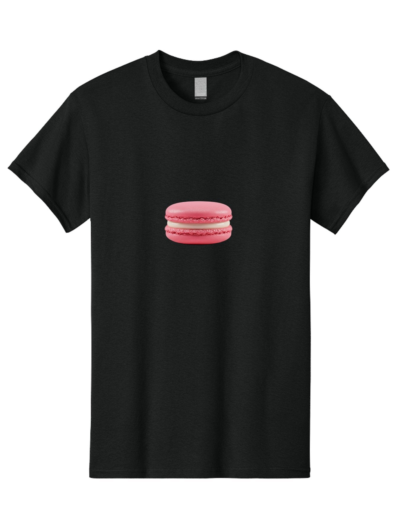 Pink-Macaron-6 Men'S Graphic Tee, 100% Cotton, Comfortable Casual Summer Wear, Machine Washable, Pink Macaron, White Filling, French Dessert, Sweet Treat, Delicate Meringue, Bakery Delight, Gourmet Pastry Bab178 9