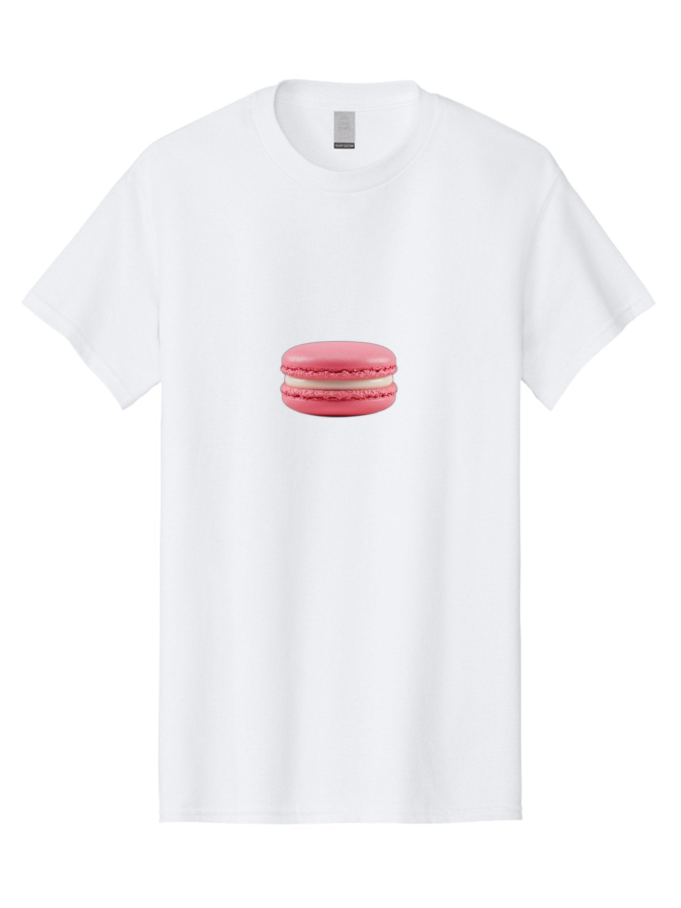 Pink-Macaron-6 Men'S Graphic Tee, 100% Cotton, Comfortable Casual Summer Wear, Machine Washable, Pink Macaron, White Filling, French Dessert, Sweet Treat, Delicate Meringue, Bakery Delight, Gourmet Pastry Bab178 5
