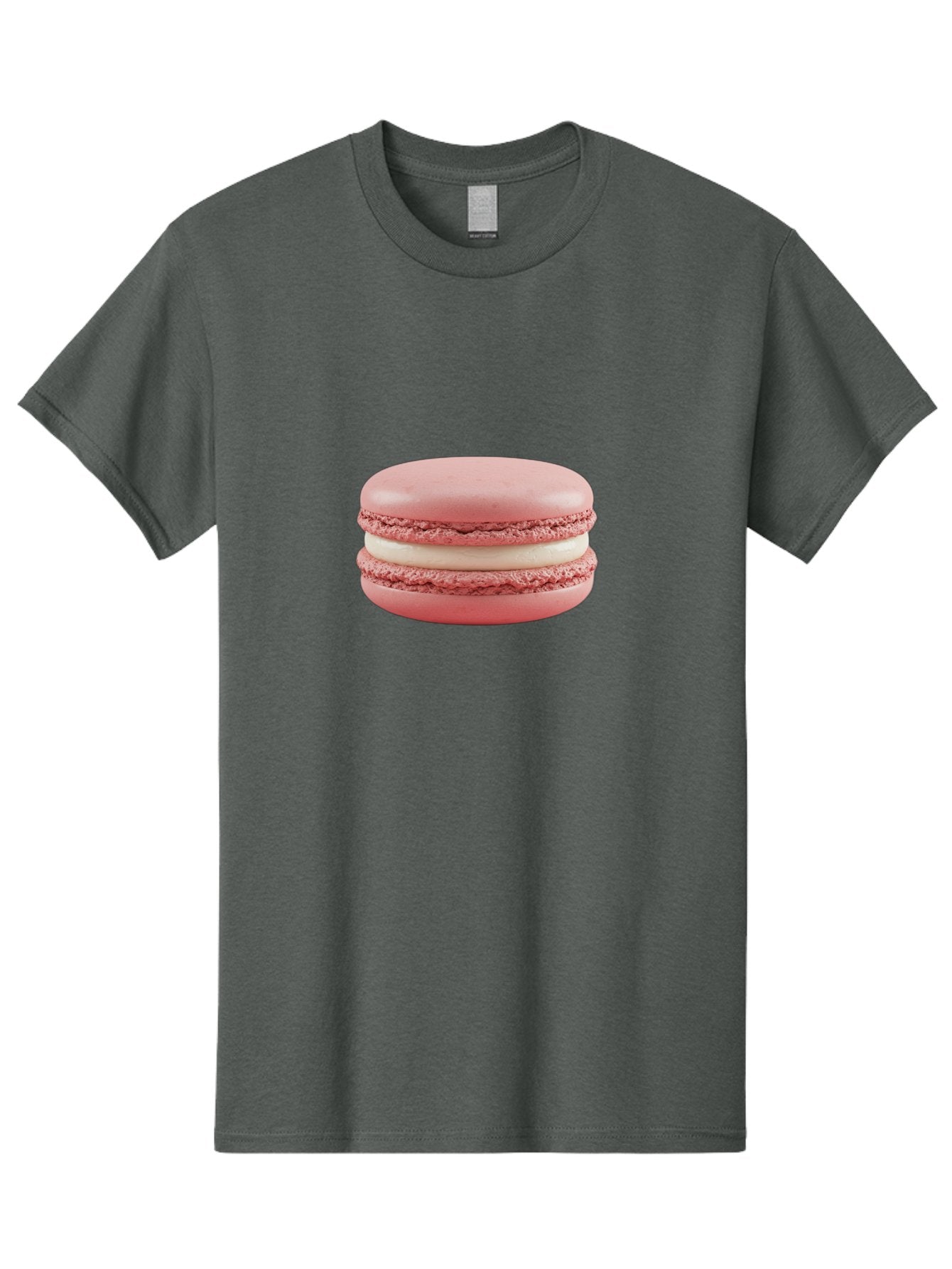Pink-Macaron-7 Men'S Graphic Tee, 100% Cotton, Comfortable Casual Summer Wear, Machine Washable, Delicious Dessert, Sweet Treat, Pink Macaron, Creamy Filling, White Buttercream, French Pastry, Bakery Delight, Gourmet Dessert Bab179 3