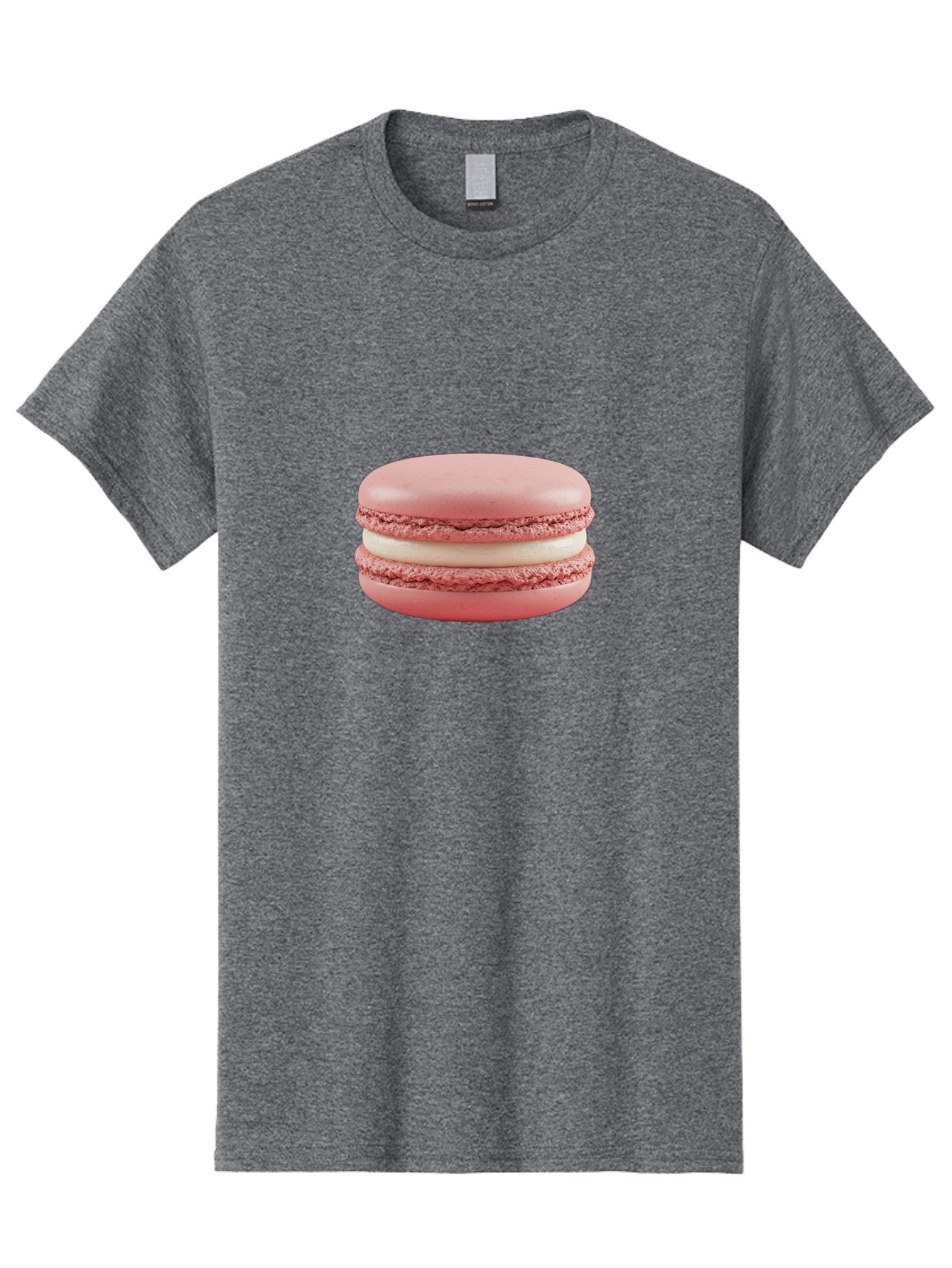 Pink-Macaron-7 Men'S Graphic Tee, 100% Cotton, Comfortable Casual Summer Wear, Machine Washable, Delicious Dessert, Sweet Treat, Pink Macaron, Creamy Filling, White Buttercream, French Pastry, Bakery Delight, Gourmet Dessert Bab179 11