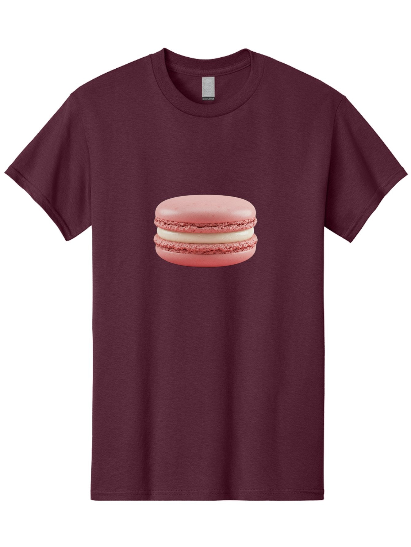 Pink-Macaron-7 Men'S Graphic Tee, 100% Cotton, Comfortable Casual Summer Wear, Machine Washable, Delicious Dessert, Sweet Treat, Pink Macaron, Creamy Filling, White Buttercream, French Pastry, Bakery Delight, Gourmet Dessert Bab179