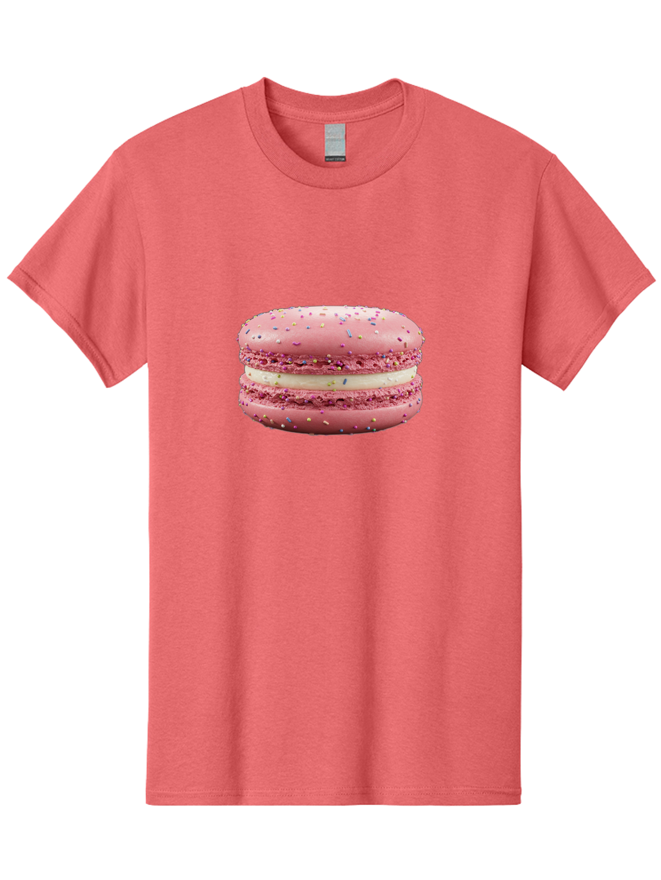 Pink-Macaron-8 Men'S Graphic Tee, 100% Cotton, Comfortable Casual Summer Wear, Machine Washable, Pink Macaron, French Dessert, Sweet Treats, Colorful Sprinkles, Creamy Filling, Pastel Colors, Delicious Pastry, Baked Goods, Dessert Lover Bab180