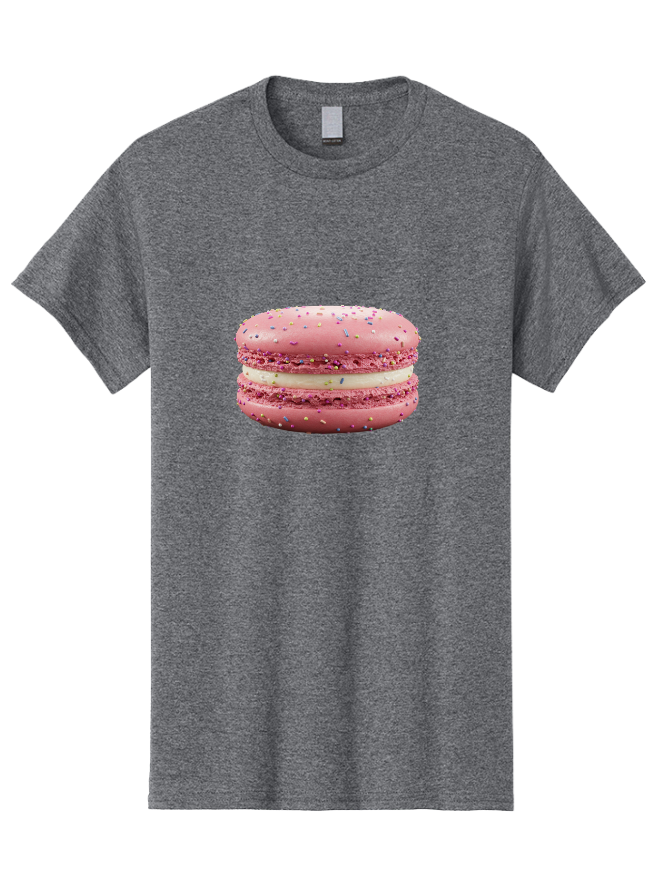 Pink-Macaron-8 Men'S Graphic Tee, 100% Cotton, Comfortable Casual Summer Wear, Machine Washable, Pink Macaron, French Dessert, Sweet Treats, Colorful Sprinkles, Creamy Filling, Pastel Colors, Delicious Pastry, Baked Goods, Dessert Lover Bab180 11