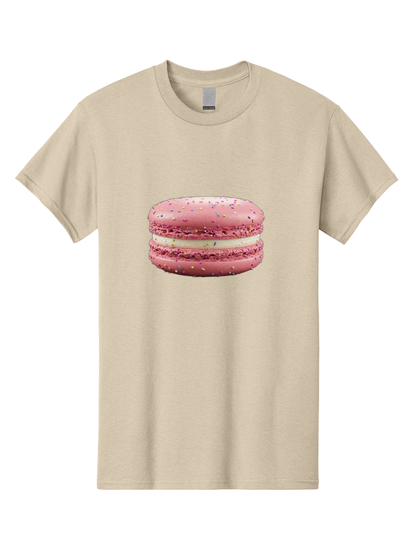Pink-Macaron-8 Men'S Graphic Tee, 100% Cotton, Comfortable Casual Summer Wear, Machine Washable, Pink Macaron, French Dessert, Sweet Treats, Colorful Sprinkles, Creamy Filling, Pastel Colors, Delicious Pastry, Baked Goods, Dessert Lover Bab180 3