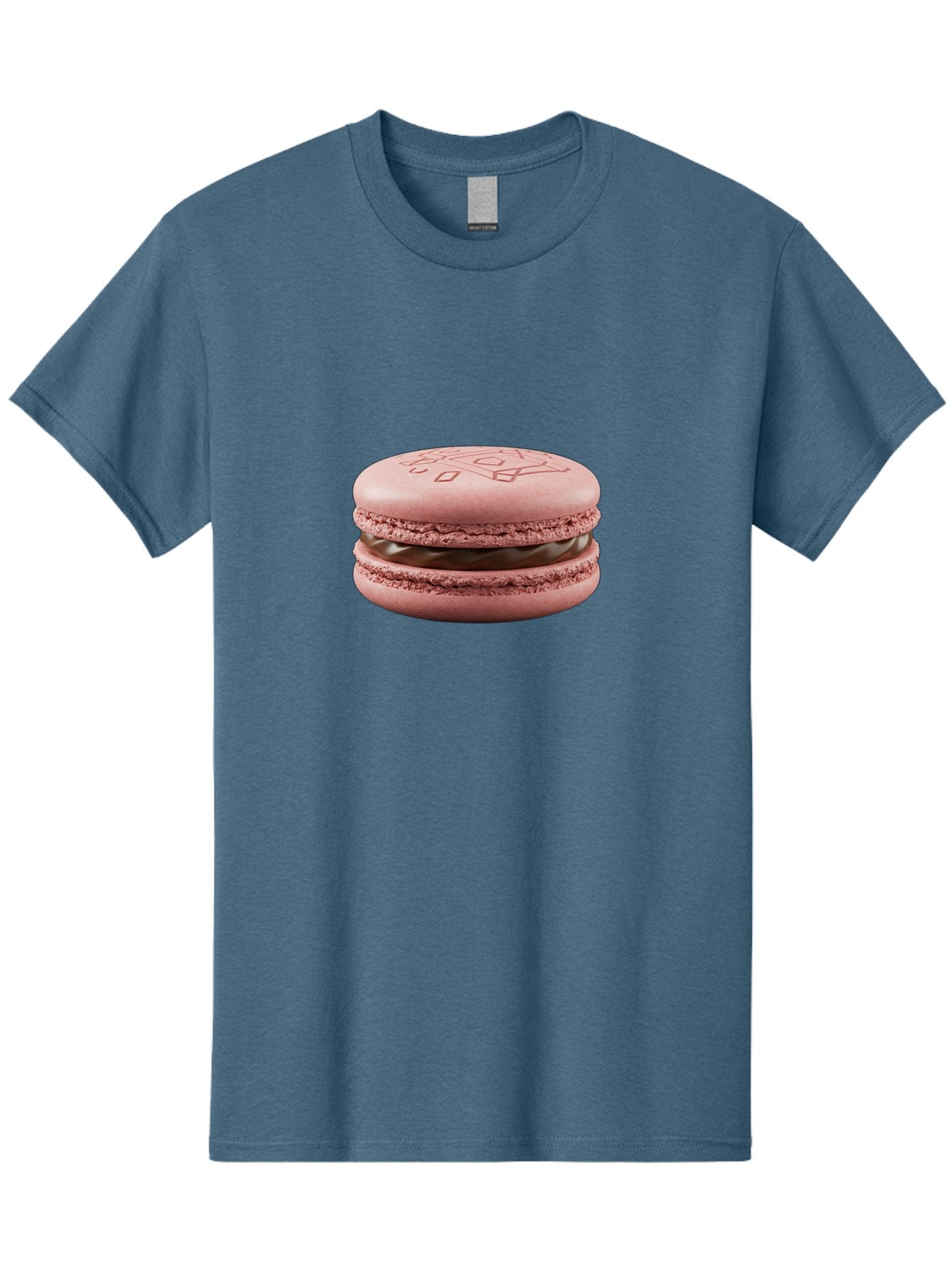 Pink-Macaron-With-Chocolate-Filling Men'S Graphic Tee, 100% Cotton, Comfortable Casual Summer Wear, Machine Washable, Pink Macaron, Chocolate Filling, Love Design, French Dessert, Sweet Treat, Delicate Meringue, Chocolate Ganache, Baked Goods Bab182 11