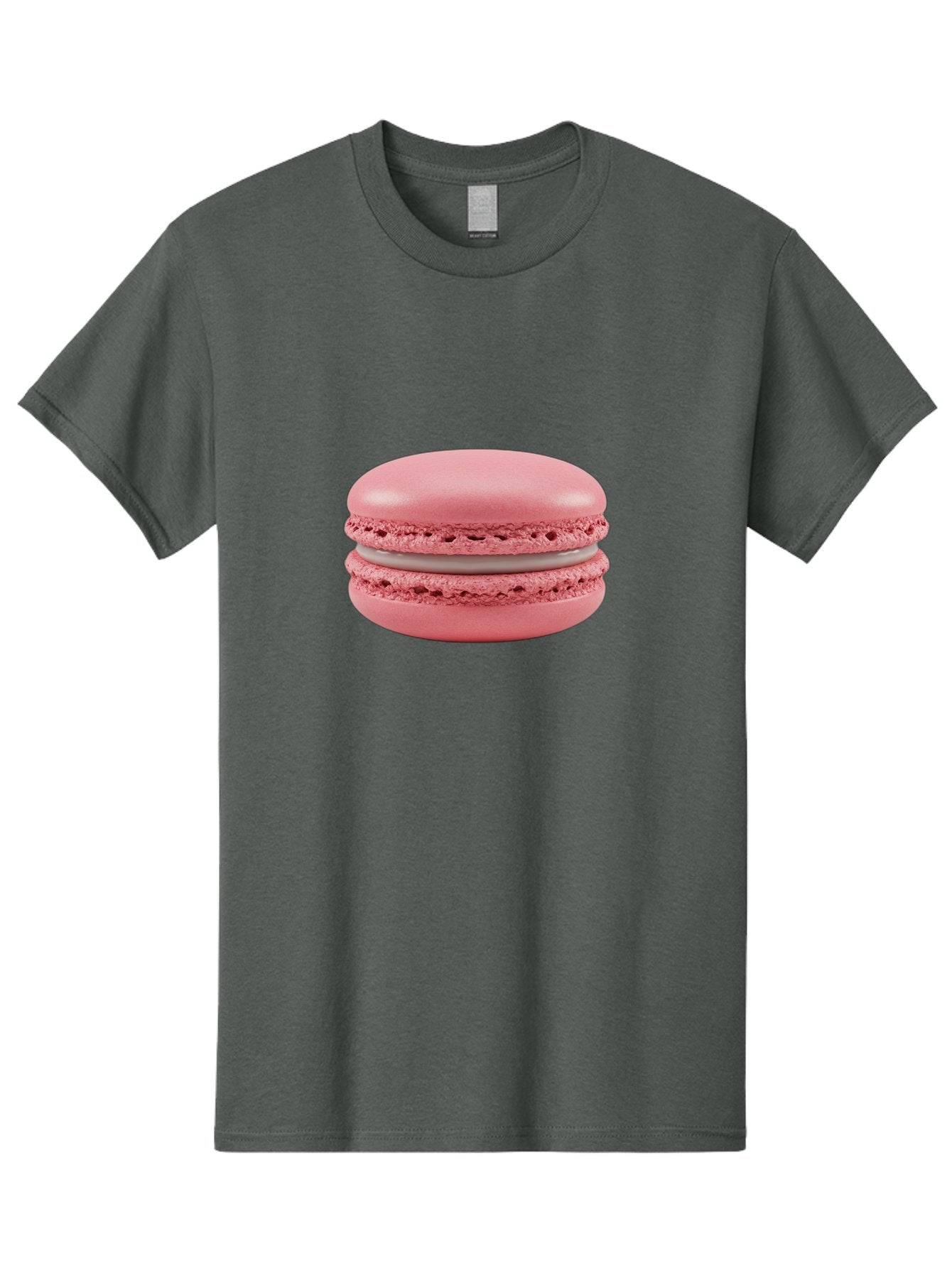 Pink-Macaron Men'S Graphic Tee, 100% Cotton, Comfortable Casual Summer Wear, Machine Washable, Pink Macaron, French Dessert, Meringue-Based Cookie, Creamy Filling, Sweet Treat, Delicate Texture, Pastel Colors, Bakery Delight Bab183