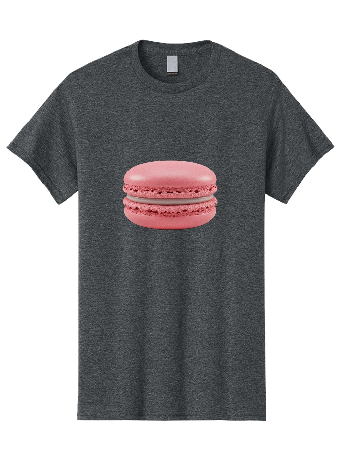Pink-Macaron Men'S Graphic Tee, 100% Cotton, Comfortable Casual Summer Wear, Machine Washable, Pink Macaron, French Dessert, Meringue-Based Cookie, Creamy Filling, Sweet Treat, Delicate Texture, Pastel Colors, Bakery Delight Bab183 11