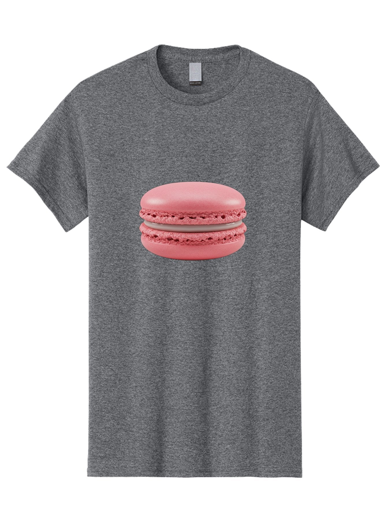 Pink-Macaron Men'S Graphic Tee, 100% Cotton, Comfortable Casual Summer Wear, Machine Washable, Pink Macaron, French Dessert, Meringue-Based Cookie, Creamy Filling, Sweet Treat, Delicate Texture, Pastel Colors, Bakery Delight Bab183 13
