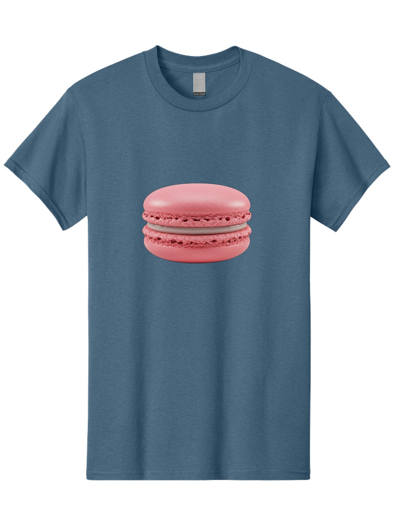 Pink-Macaron Men'S Graphic Tee, 100% Cotton, Comfortable Casual Summer Wear, Machine Washable, Pink Macaron, French Dessert, Meringue-Based Cookie, Creamy Filling, Sweet Treat, Delicate Texture, Pastel Colors, Bakery Delight Bab183 12