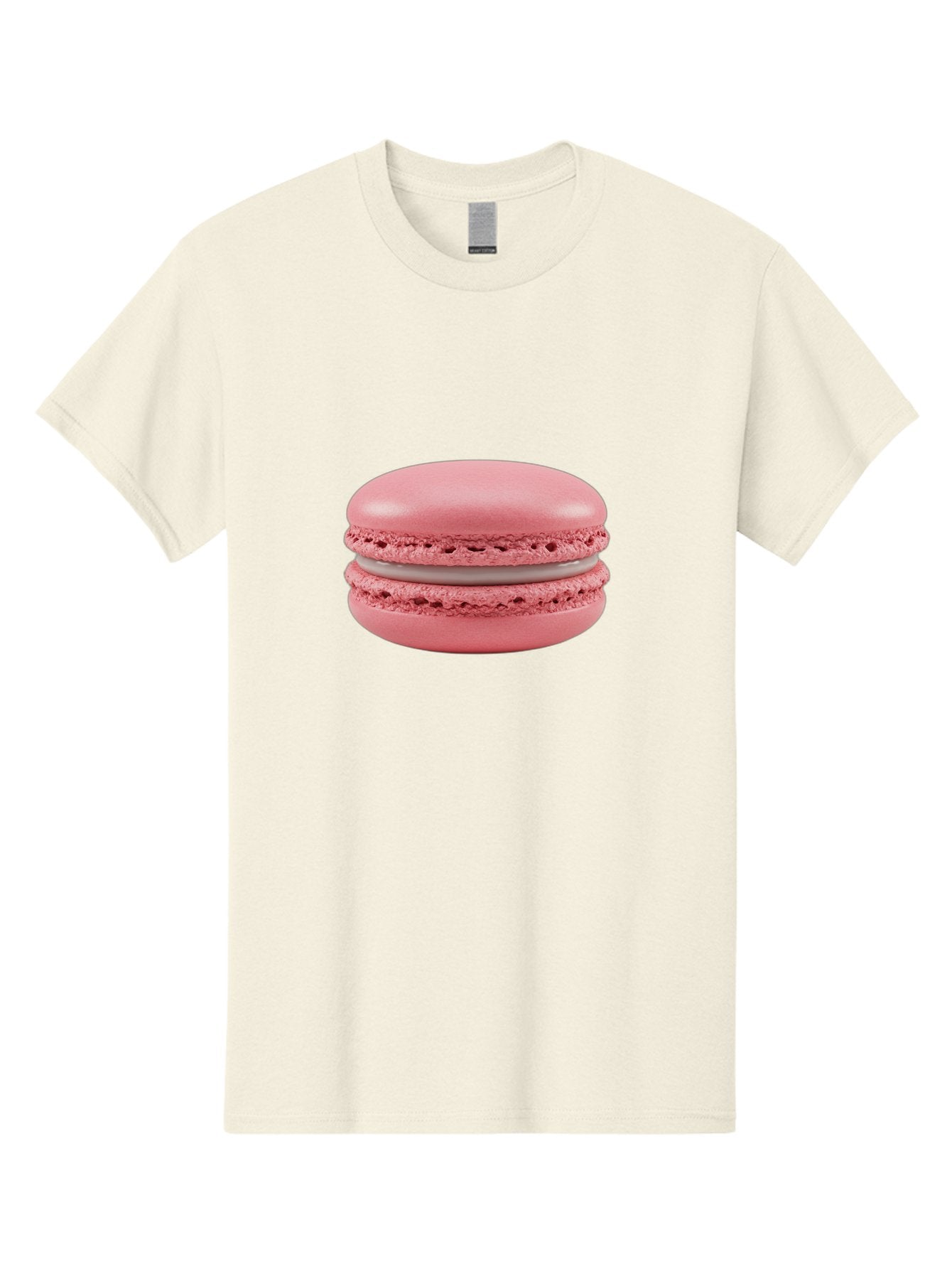 Pink-Macaron Men'S Graphic Tee, 100% Cotton, Comfortable Casual Summer Wear, Machine Washable, Pink Macaron, French Dessert, Meringue-Based Cookie, Creamy Filling, Sweet Treat, Delicate Texture, Pastel Colors, Bakery Delight Bab183 4