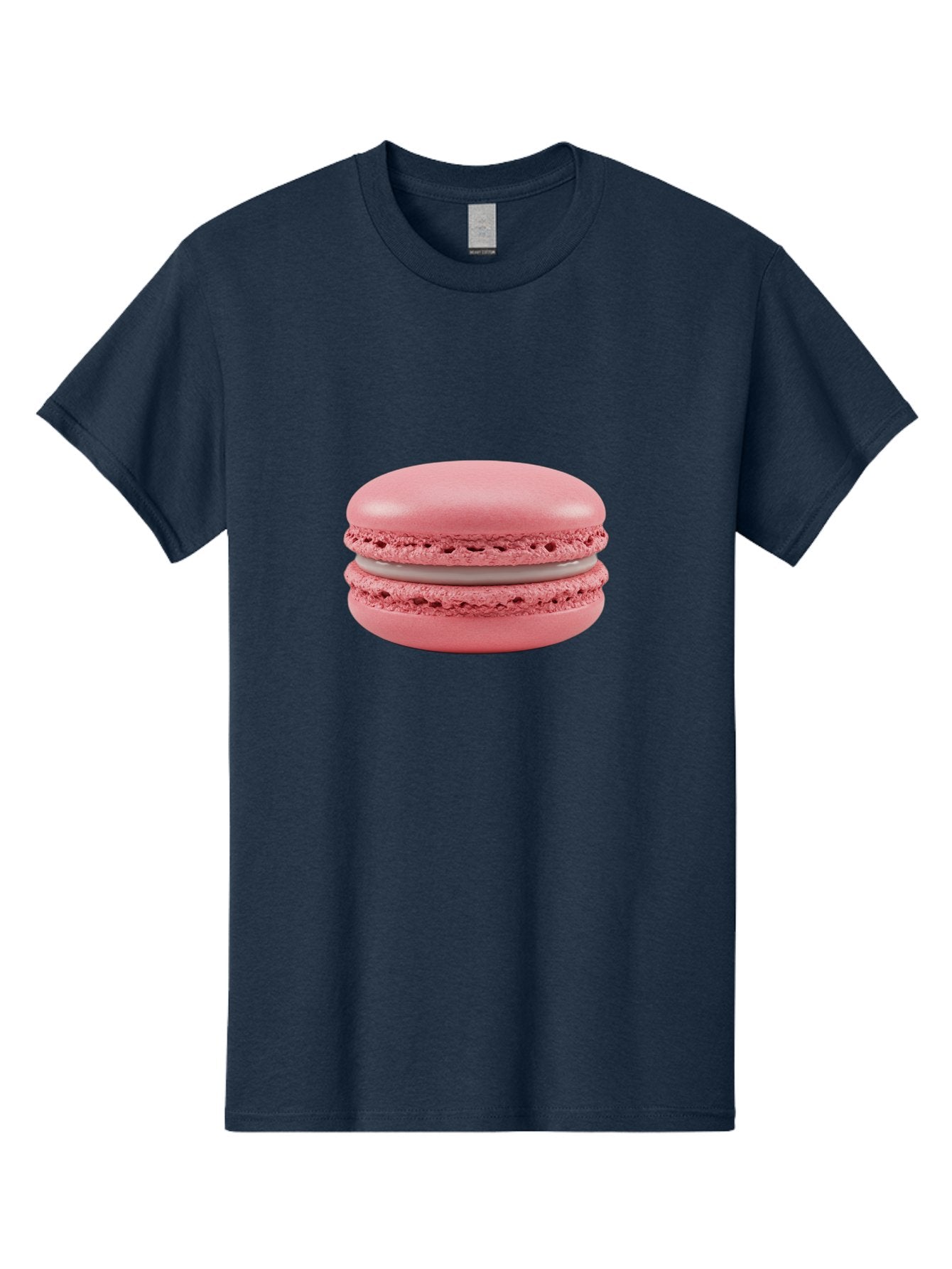 Pink-Macaron Men'S Graphic Tee, 100% Cotton, Comfortable Casual Summer Wear, Machine Washable, Pink Macaron, French Dessert, Meringue-Based Cookie, Creamy Filling, Sweet Treat, Delicate Texture, Pastel Colors, Bakery Delight Bab183 3