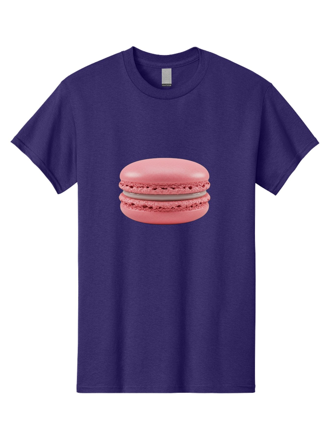Pink-Macaron Men'S Graphic Tee, 100% Cotton, Comfortable Casual Summer Wear, Machine Washable, Pink Macaron, French Dessert, Meringue-Based Cookie, Creamy Filling, Sweet Treat, Delicate Texture, Pastel Colors, Bakery Delight Bab183 7