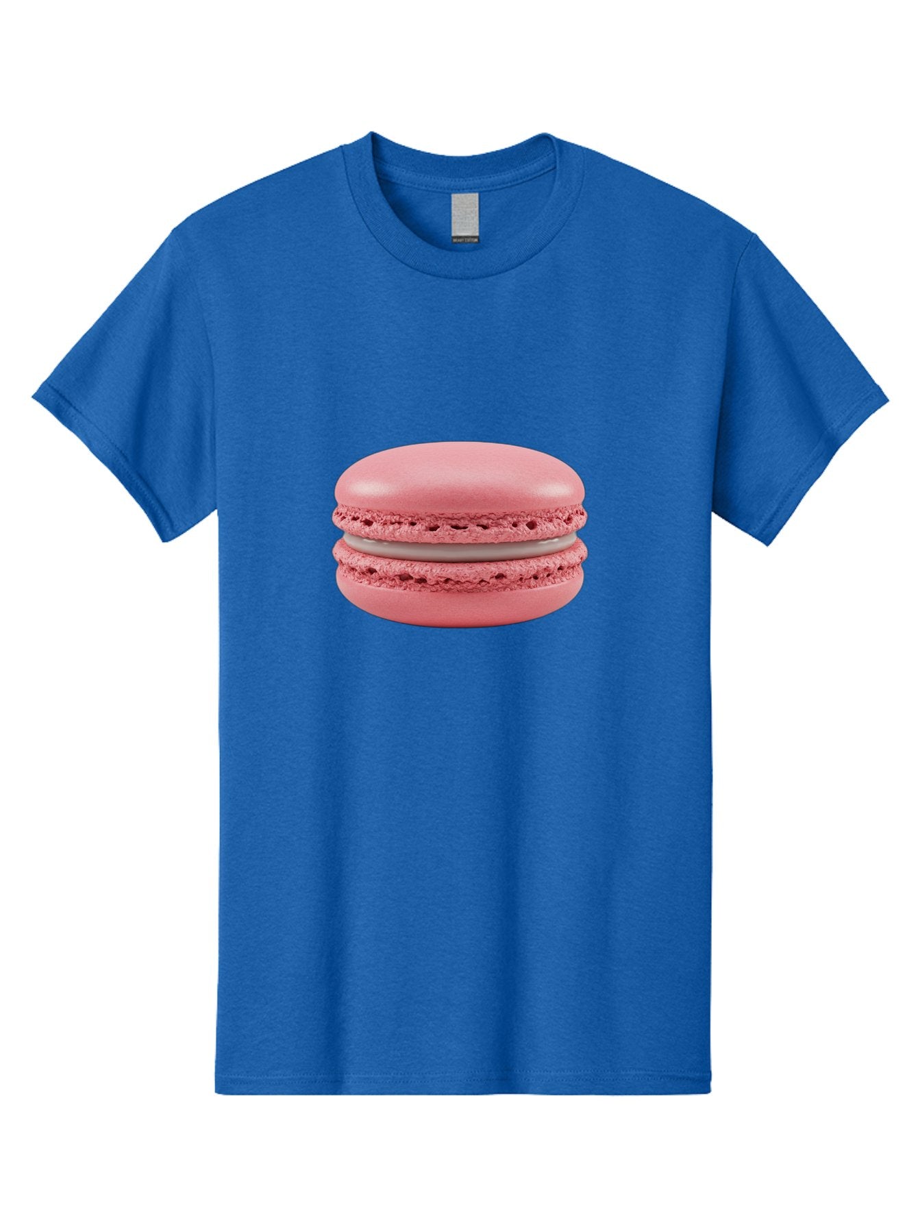 Pink-Macaron Men'S Graphic Tee, 100% Cotton, Comfortable Casual Summer Wear, Machine Washable, Pink Macaron, French Dessert, Meringue-Based Cookie, Creamy Filling, Sweet Treat, Delicate Texture, Pastel Colors, Bakery Delight Bab183 6