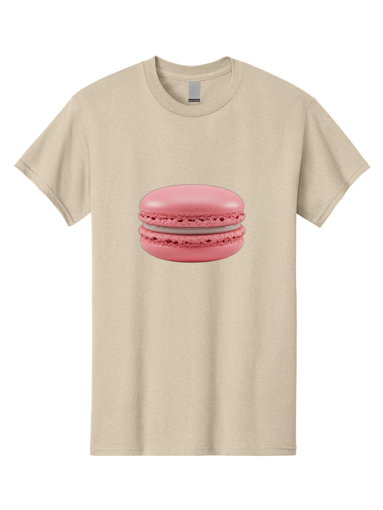 Pink-Macaron Men'S Graphic Tee, 100% Cotton, Comfortable Casual Summer Wear, Machine Washable, Pink Macaron, French Dessert, Meringue-Based Cookie, Creamy Filling, Sweet Treat, Delicate Texture, Pastel Colors, Bakery Delight Bab183 8