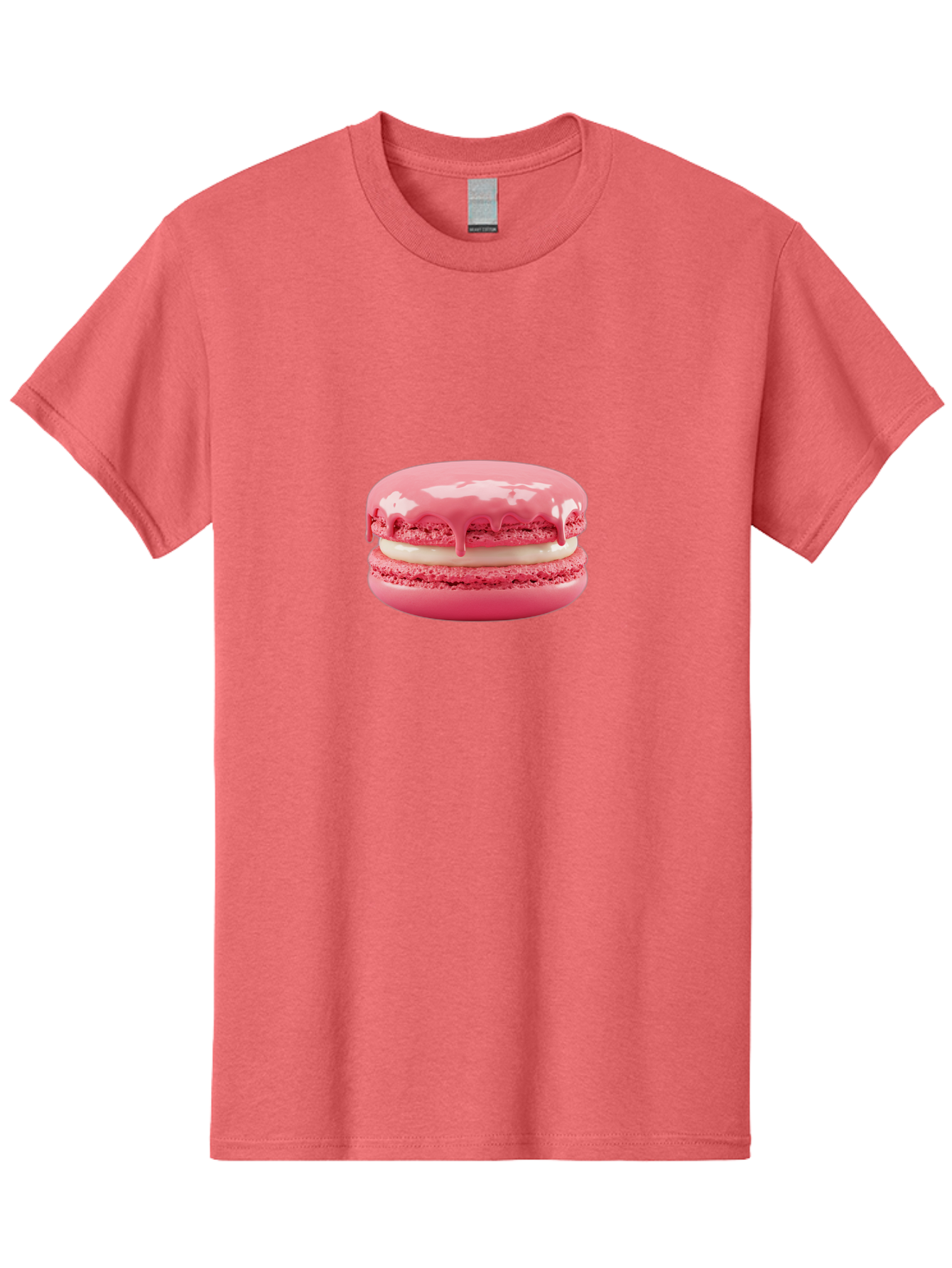 Pink-Macaroon Men'S Graphic Tee, 100% Cotton, Comfortable Casual Summer Wear, Machine Washable, Pink Macaron, French Dessert, Creamy Filling, Sweet Treat, Pink Icing, Delicate Pastry, Dessert Lover, Bakery Item, Sweet Tooth Bab189