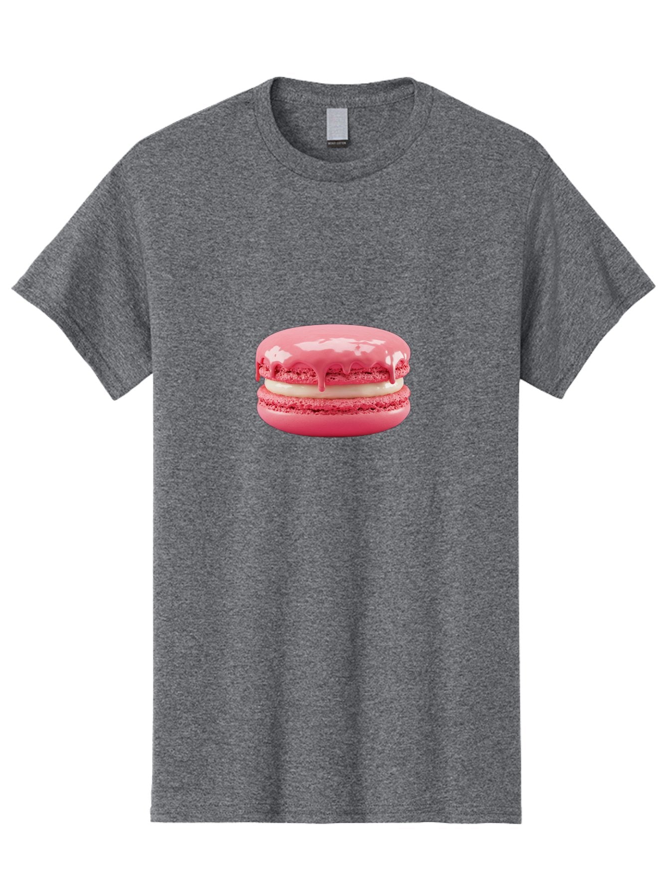 Pink-Macaroon Men'S Graphic Tee, 100% Cotton, Comfortable Casual Summer Wear, Machine Washable, Pink Macaron, French Dessert, Creamy Filling, Sweet Treat, Pink Icing, Delicate Pastry, Dessert Lover, Bakery Item, Sweet Tooth Bab189 3