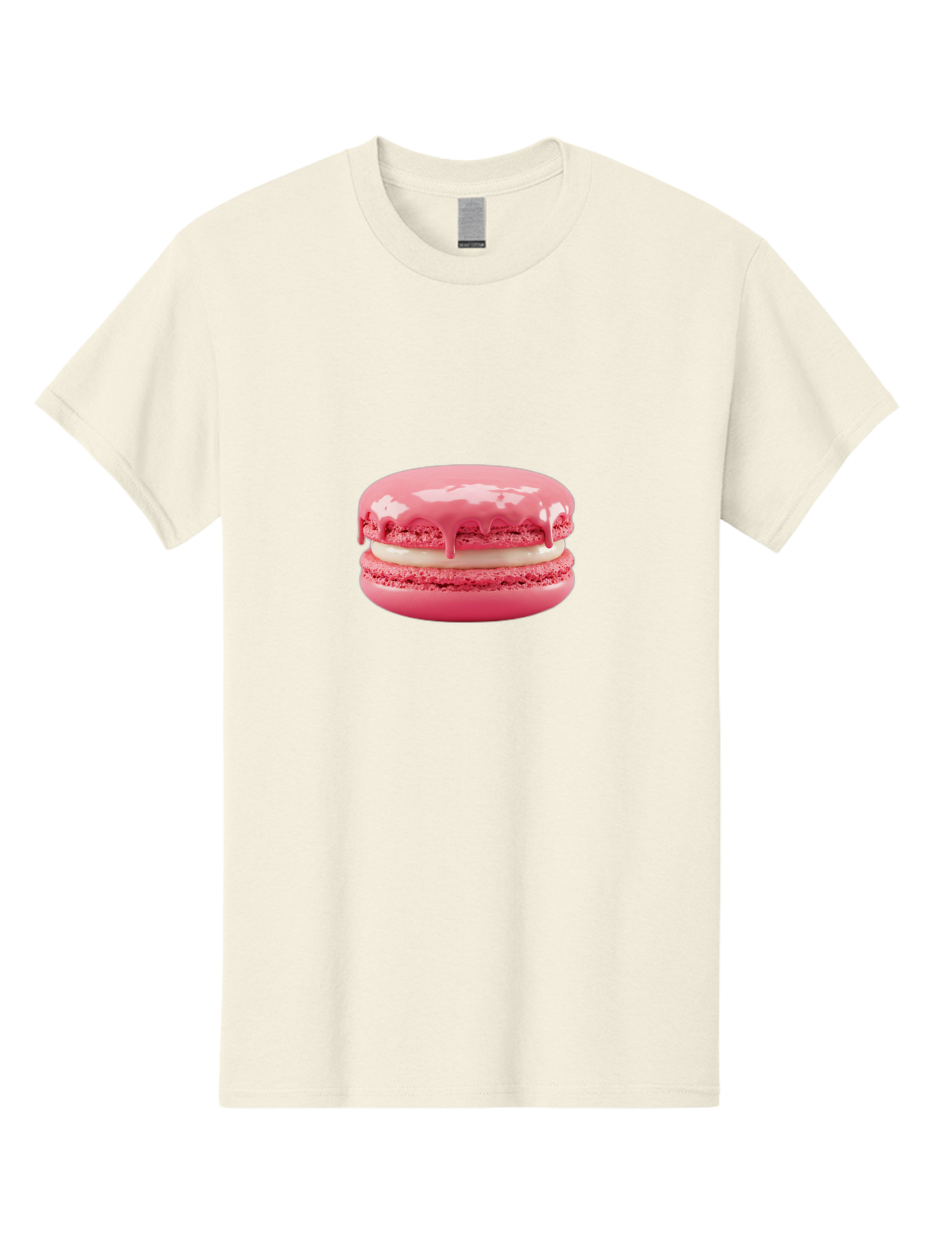 Pink-Macaroon Men'S Graphic Tee, 100% Cotton, Comfortable Casual Summer Wear, Machine Washable, Pink Macaron, French Dessert, Creamy Filling, Sweet Treat, Pink Icing, Delicate Pastry, Dessert Lover, Bakery Item, Sweet Tooth Bab189 5