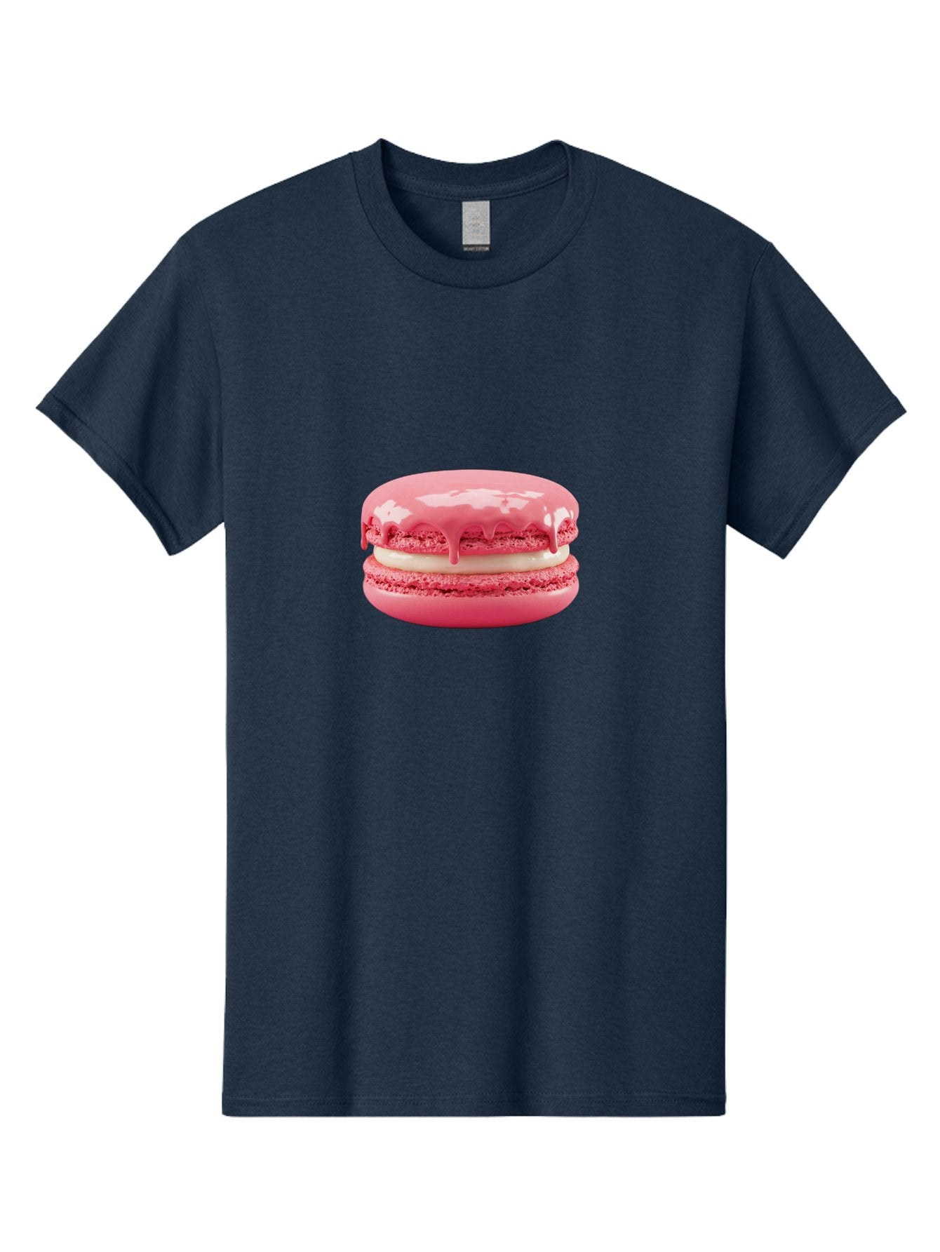 Pink-Macaroon Men'S Graphic Tee, 100% Cotton, Comfortable Casual Summer Wear, Machine Washable, Pink Macaron, French Dessert, Creamy Filling, Sweet Treat, Pink Icing, Delicate Pastry, Dessert Lover, Bakery Item, Sweet Tooth Bab189 6