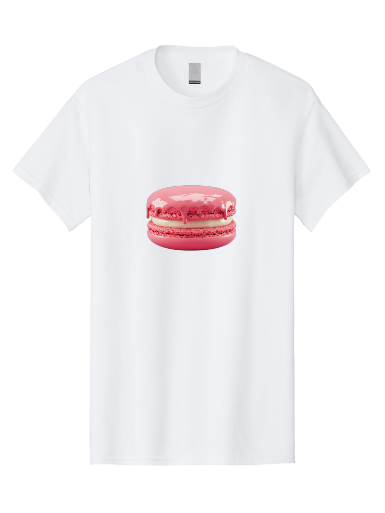 Pink-Macaroon Men'S Graphic Tee, 100% Cotton, Comfortable Casual Summer Wear, Machine Washable, Pink Macaron, French Dessert, Creamy Filling, Sweet Treat, Pink Icing, Delicate Pastry, Dessert Lover, Bakery Item, Sweet Tooth Bab189 7