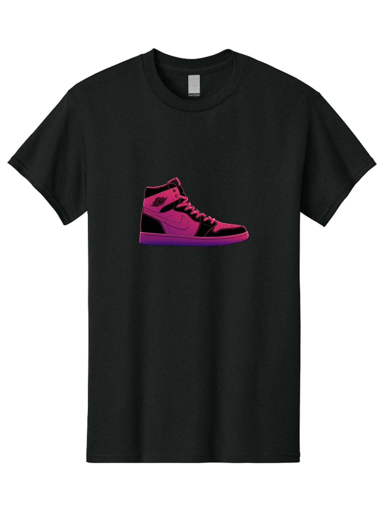 Pink-Nike-High-Top-Sneaker Men'S Graphic Tee, 100% Cotton, Comfortable Casual Summer Wear, Machine Washable, Sneaker Art, Pink And Black Design, Nike Air Jordan 1, High-Top Sneakers, Streetwear Fashion, Iconic Logo, Urban Style, Bab192 13