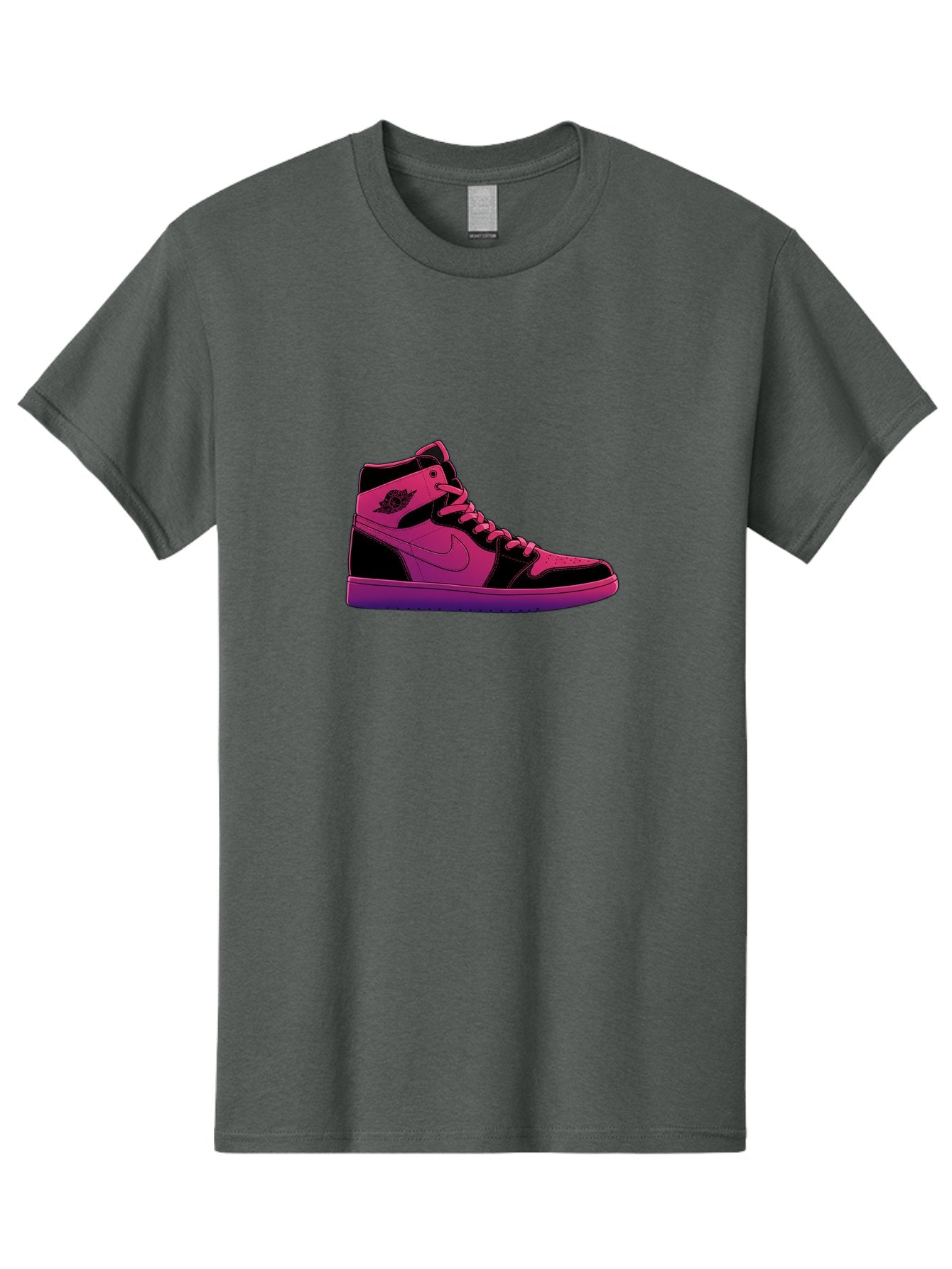 Pink-Nike-High-Top-Sneaker Men'S Graphic Tee, 100% Cotton, Comfortable Casual Summer Wear, Machine Washable, Sneaker Art, Pink And Black Design, Nike Air Jordan 1, High-Top Sneakers, Streetwear Fashion, Iconic Logo, Urban Style, Bab192 6