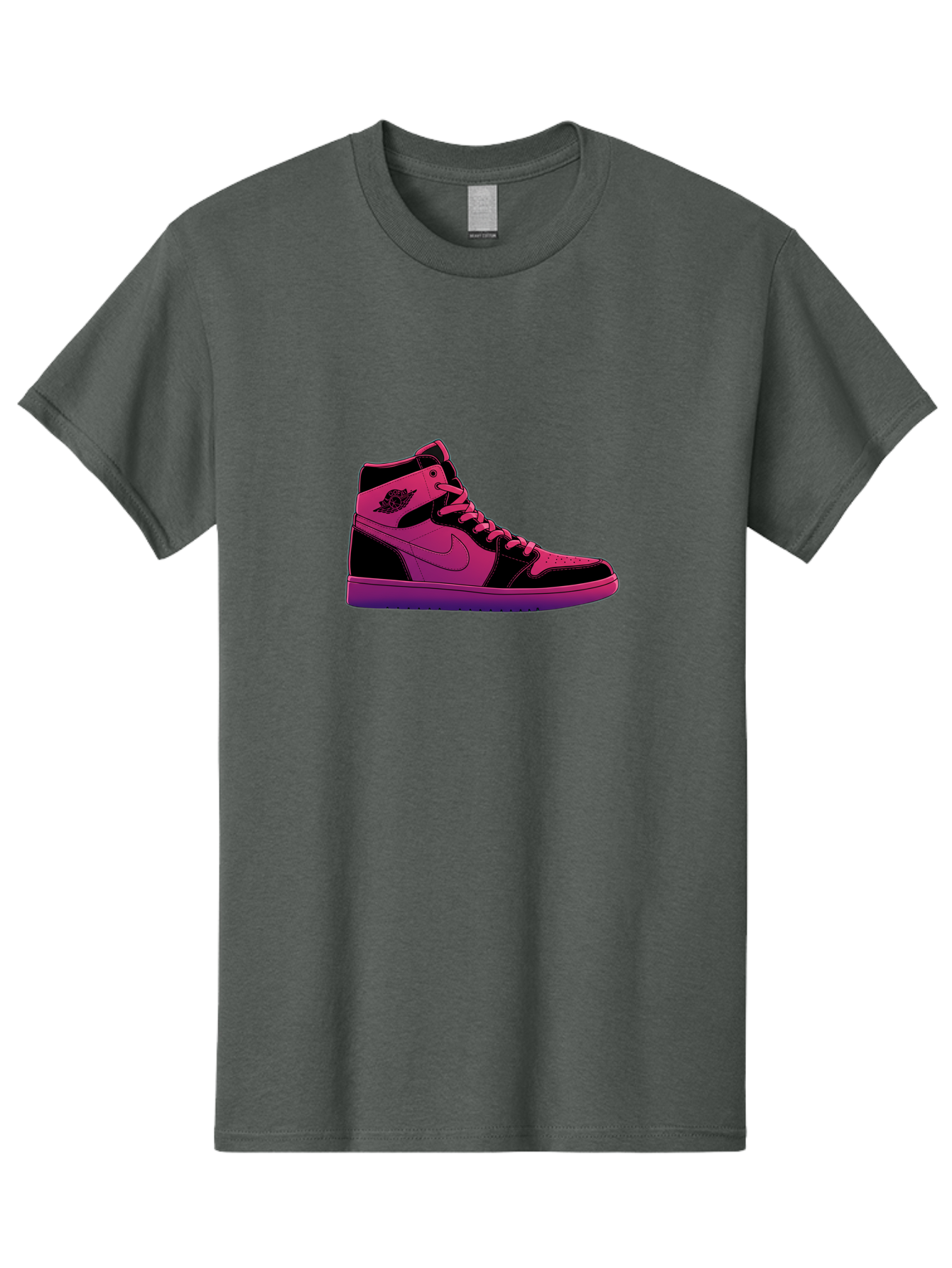 Pink-Nike-High-Top-Sneaker Men'S Graphic Tee, 100% Cotton, Comfortable Casual Summer Wear, Machine Washable, Sneaker Art, Pink And Black Design, Nike Air Jordan 1, High-Top Sneakers, Streetwear Fashion, Iconic Logo, Urban Style, Bab192 19