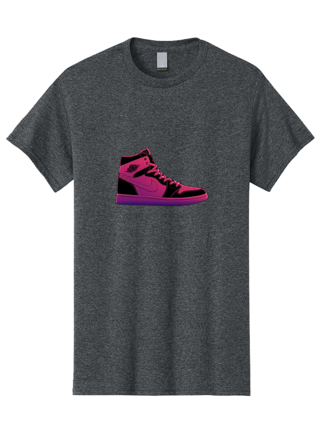 Pink-Nike-High-Top-Sneaker Men'S Graphic Tee, 100% Cotton, Comfortable Casual Summer Wear, Machine Washable, Sneaker Art, Pink And Black Design, Nike Air Jordan 1, High-Top Sneakers, Streetwear Fashion, Iconic Logo, Urban Style, Bab192 7